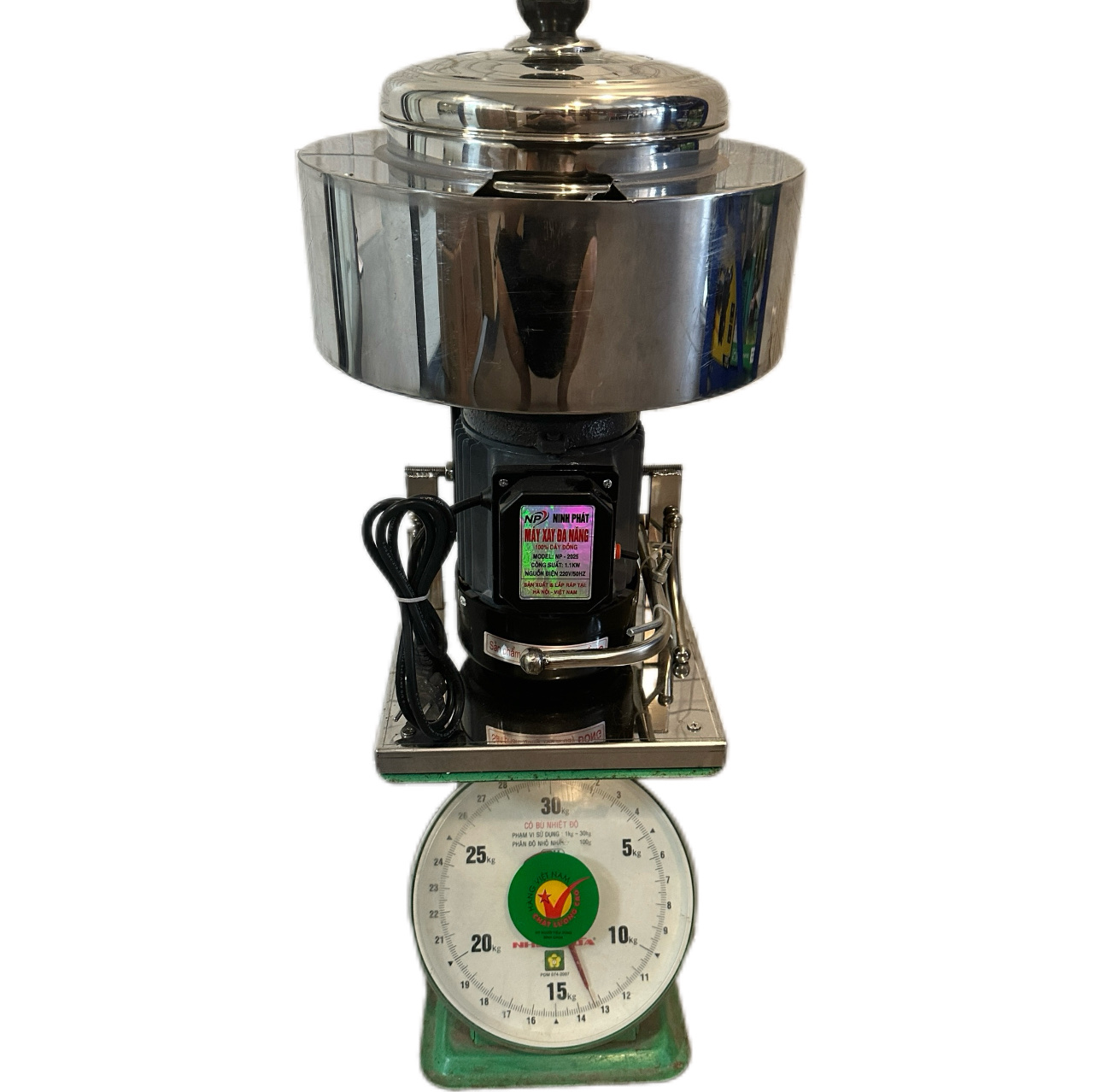 Điện Máy Minh Thành HD - Máy Xay Giò Chả Công Nghiệp 1100W Lõi Đồng 100% Có Bao Đá Nồi 22cm Dao 3 cánh Inox Tặng Thanh Ruốc Thương Hiệu NINH PHÁT Bảo Hành 12 Tháng