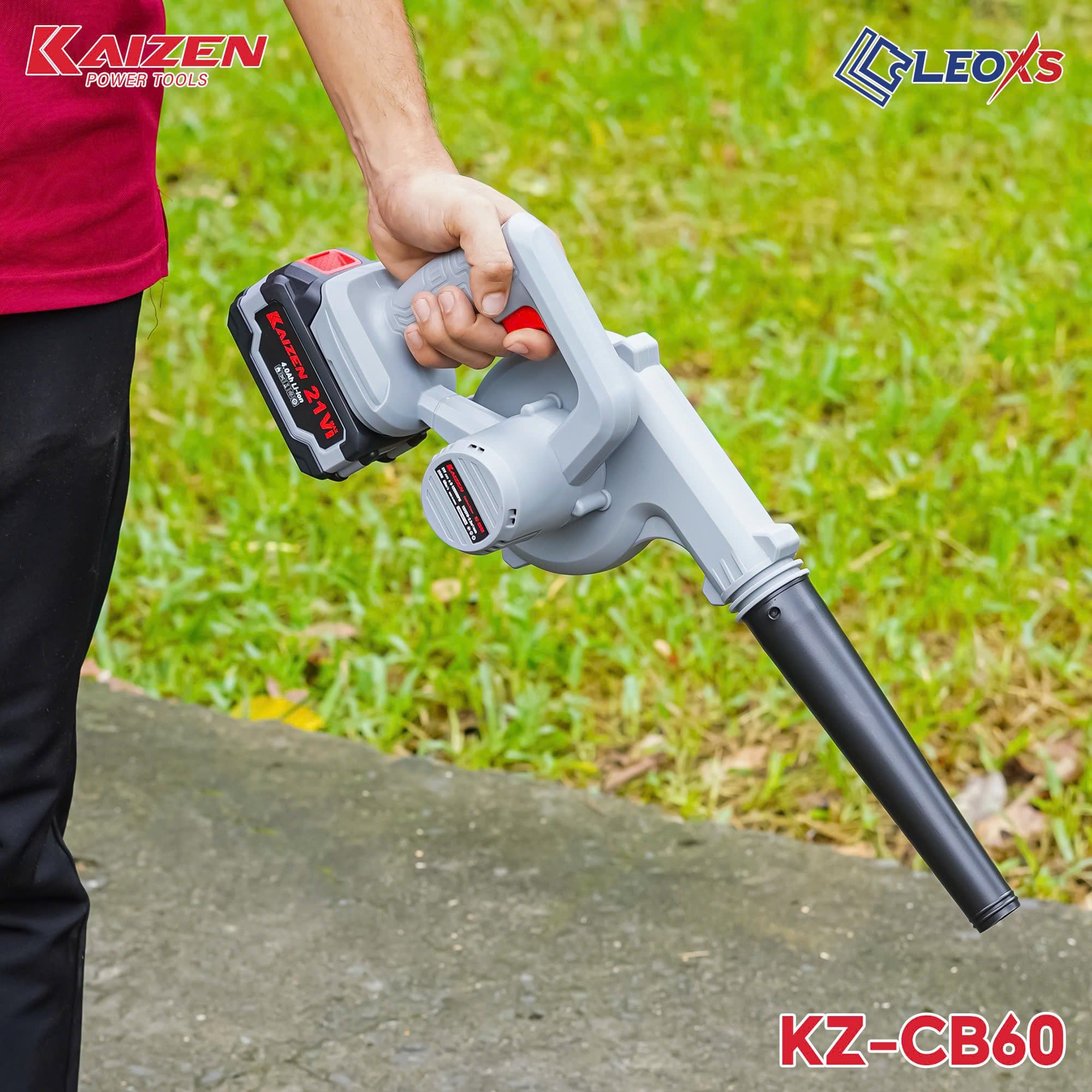 Máy Hút Thổi Bụi Pin Kaizen KZ-CB60 Chân Pin Phổ Thông Kèm 2 Pin 4.0Ah + Sạc Máy Thổi Lá Thổi Bụi Vệ Sinh Sân Nhà