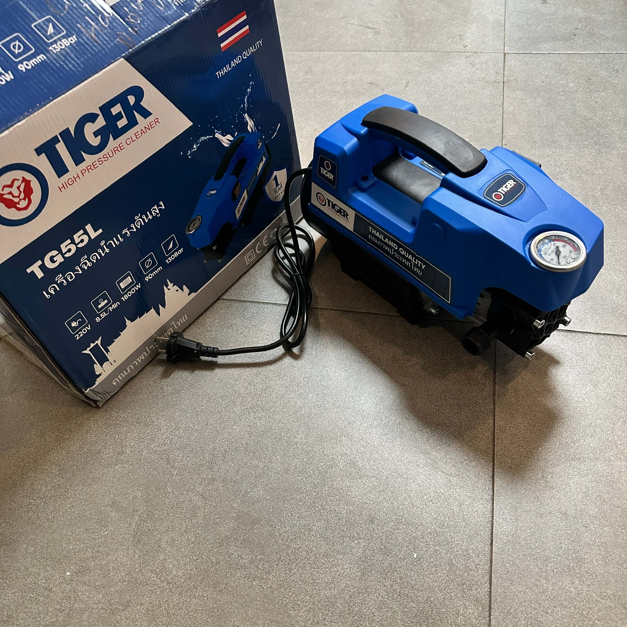MÁY RỬA XE RỬA DIỀU HÒA VỆ SINH ĐỒ DÙNG GIA ĐÌNH TIGER TG55L 1800W 130BAR 8.5L