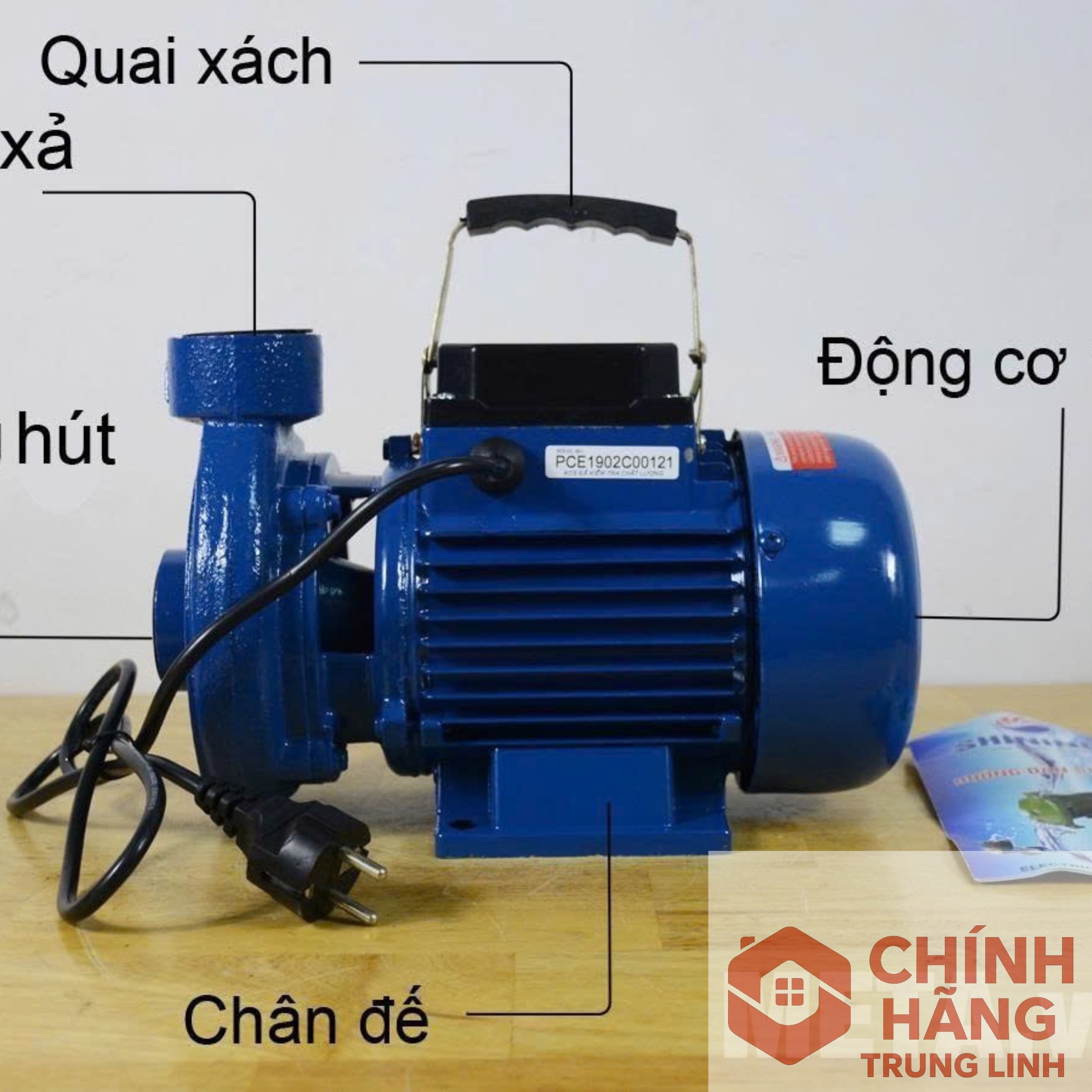 MÁY BƠM NƯỚC LY TÂM SHINING SHP-750CE HÚT XẢ 38/38 LƯU LƯỢNG 226L/MIN CÁNH PPO CỐT HỢP KIM BƠM TƯỚI VƯỜN