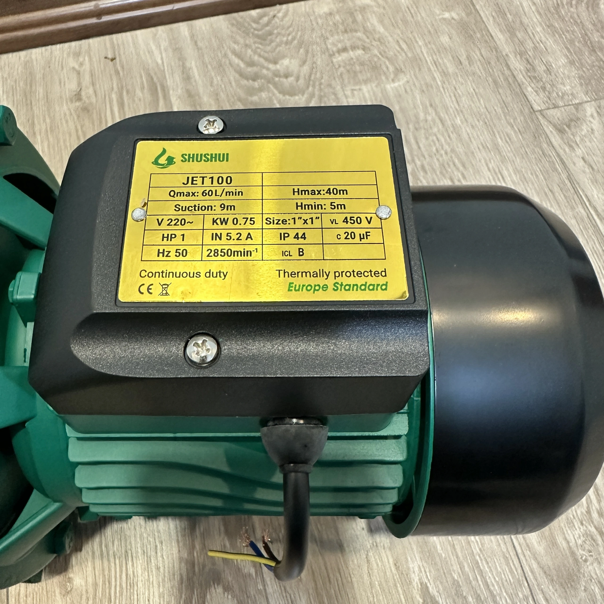 MÁY BƠM ĐẦU JET 750W CHUYÊN ĐẨY CAO, ĐẨY LẦU SHUSHUI JET100 ÁP 40M (BƠM ĐẦU LỢN)