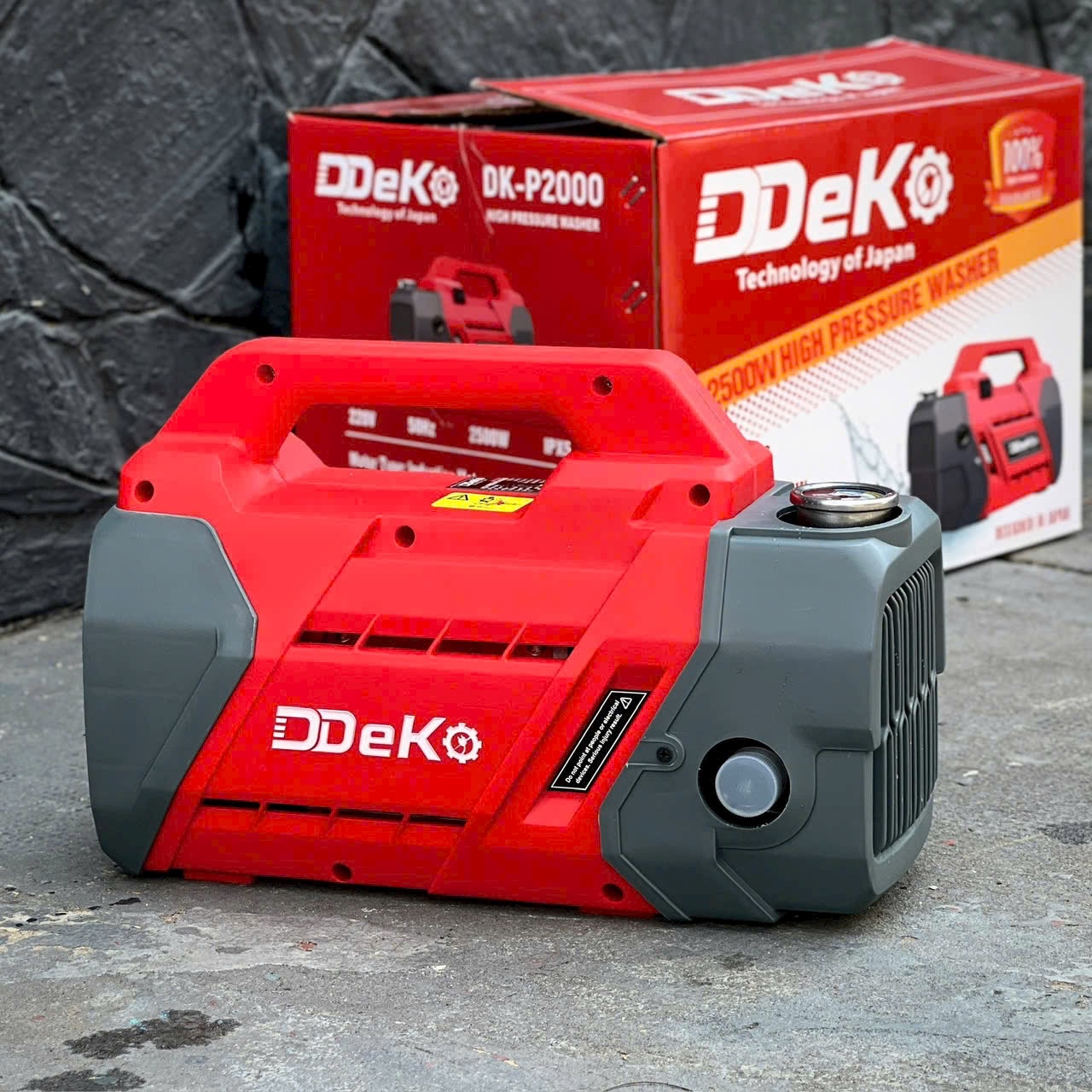 MÁY RỬA XE GIA ĐÌNH CÓ CHỈNH ÁP DDEKO DK-P2000 2500W 120BAR 10L