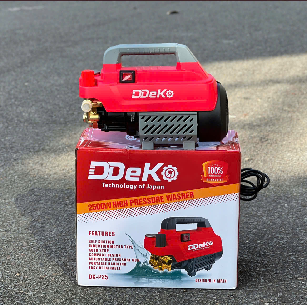 MÁY RỬA XE GIA ĐÌNH CÓ CHỈNH ÁP DDEKO DK-P25 2500W 120BAR 10L