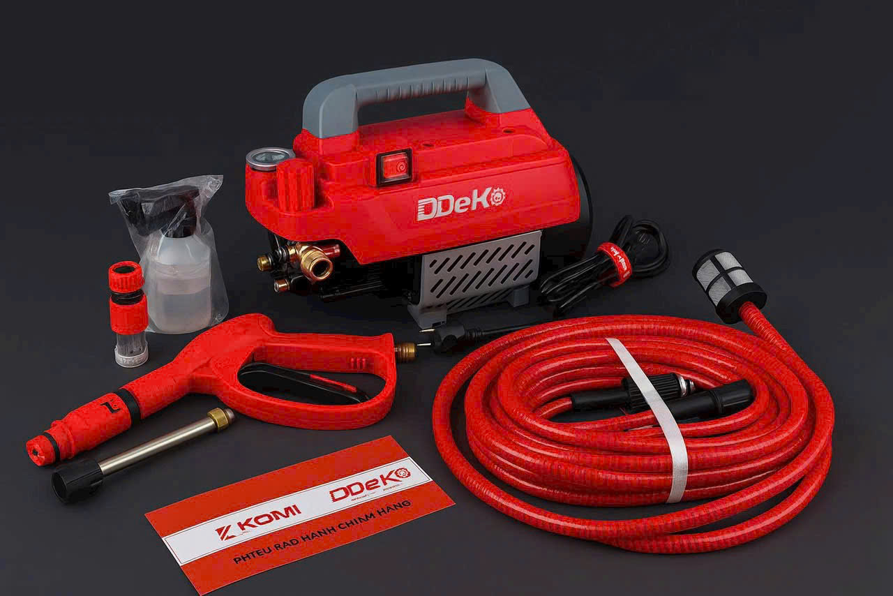 MÁY RỬA XE GIA ĐÌNH CÓ CHỈNH ÁP DDEKO DK-P25 2500W 120BAR 10L