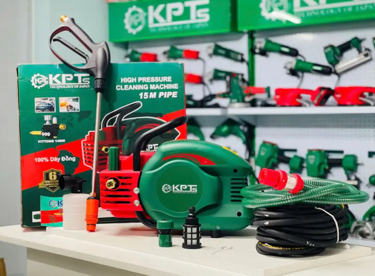 MÁY XỊT RỬA CAO ÁP KPTs KPT-3150 CÓ ÁT CHỐNG GIẬT CÓ CHỈNH ÁP 3150W 200BAR 12L