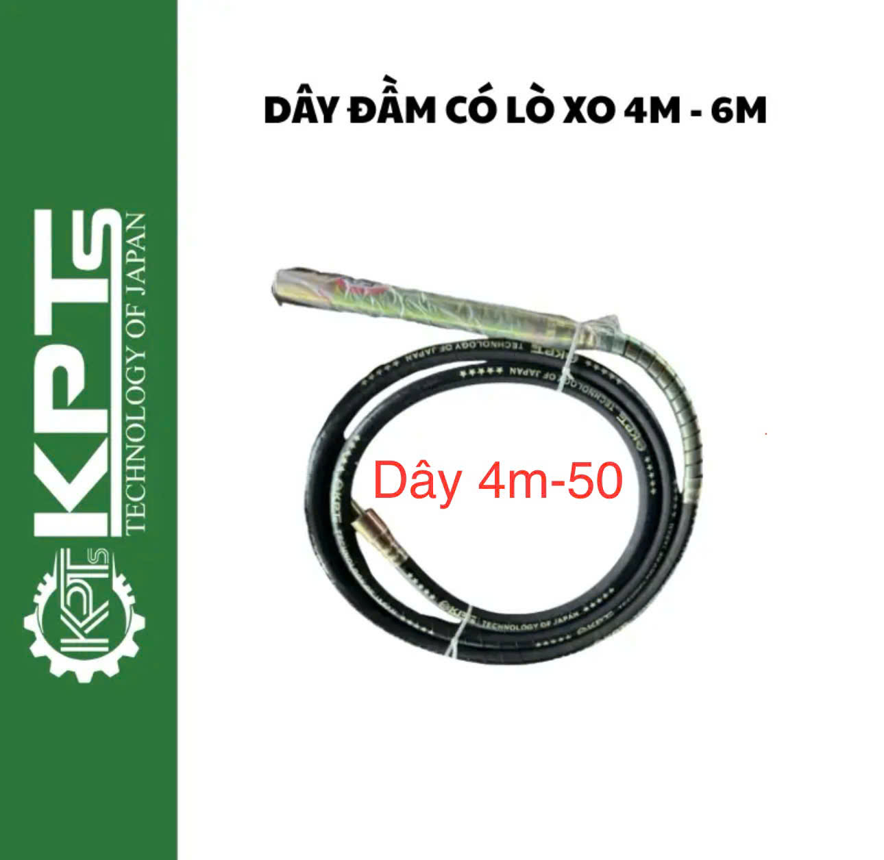 DÂY ĐẦM RUNG KPTs KPT-50/4LX PHI 50 LOẠI DÀI 4M CÓ LÒ XO