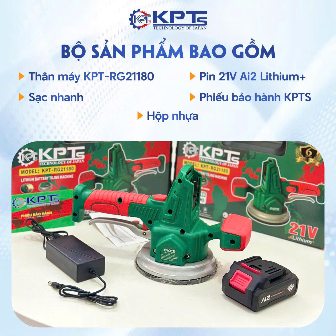 MÁY HÍT VÀ RUNG GẠCH PIN KPTs KPT-RG21180