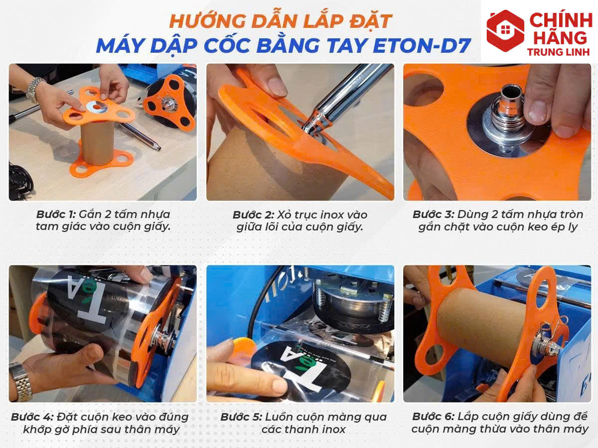 Máy Ép Miệng Ly Trà Sữa Eton ET-D7 Gạt Tay Dập Nắp Ly 95mm 300W
