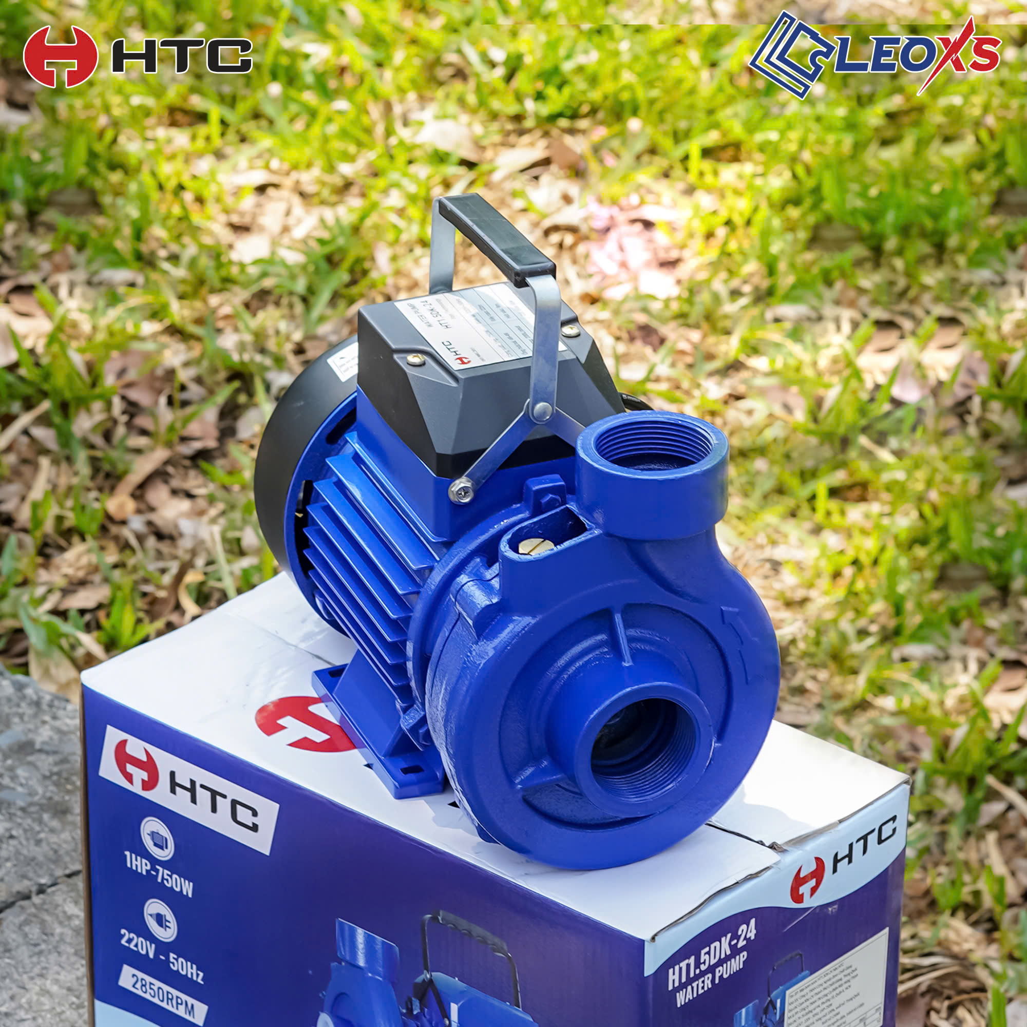 MÁY BƠM NƯỚC 750W TƯỚI TIÊU HTC CÔNG SUẤT 1 NGỰA MODEL HT1.5DK-24 ỐNG HÚT/XẢ 49/49