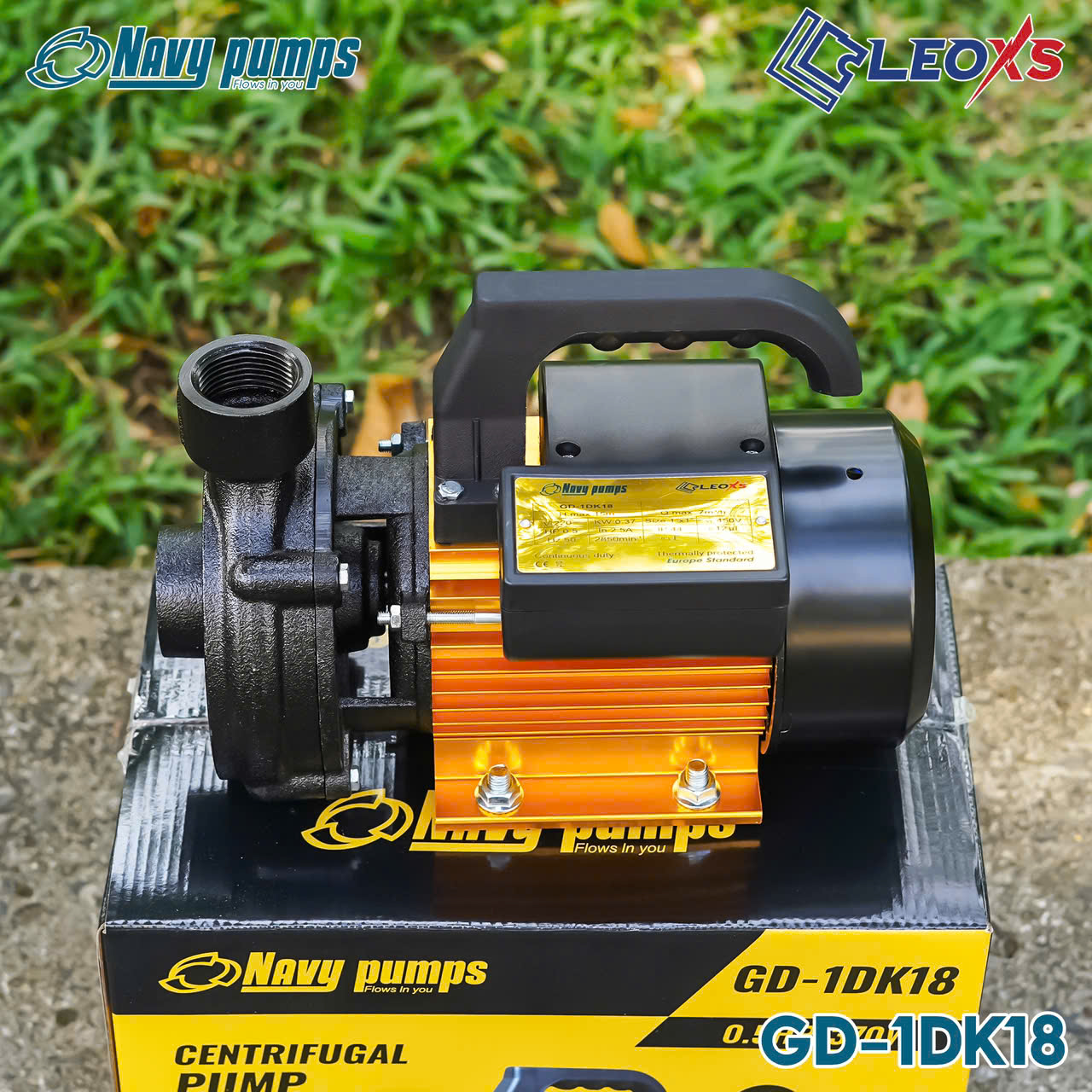 MÁY BƠM 375W DÂN DỤNG TƯỚI TIÊU THÂN VÀNG GOLD NAVY GD-1DK18