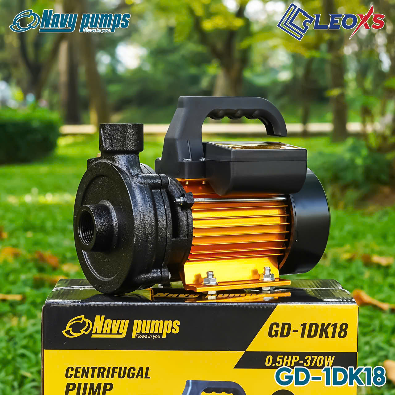 MÁY BƠM 375W DÂN DỤNG TƯỚI TIÊU THÂN VÀNG GOLD NAVY GD-1DK18