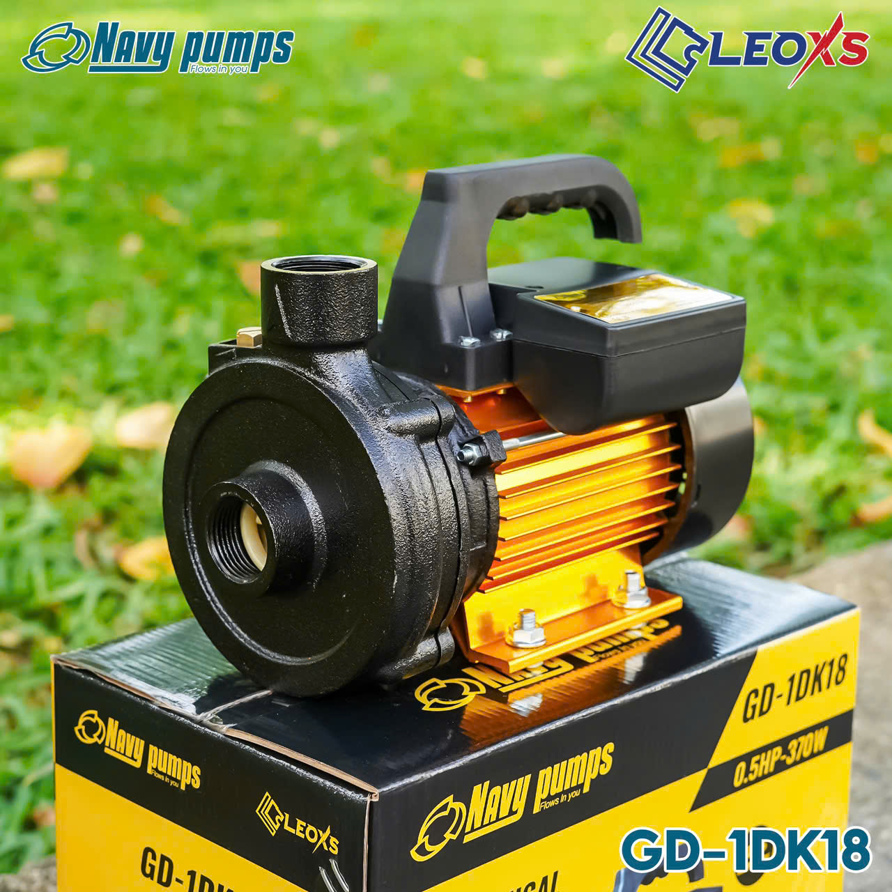 MÁY BƠM 375W DÂN DỤNG TƯỚI TIÊU THÂN VÀNG GOLD NAVY GD-1DK18