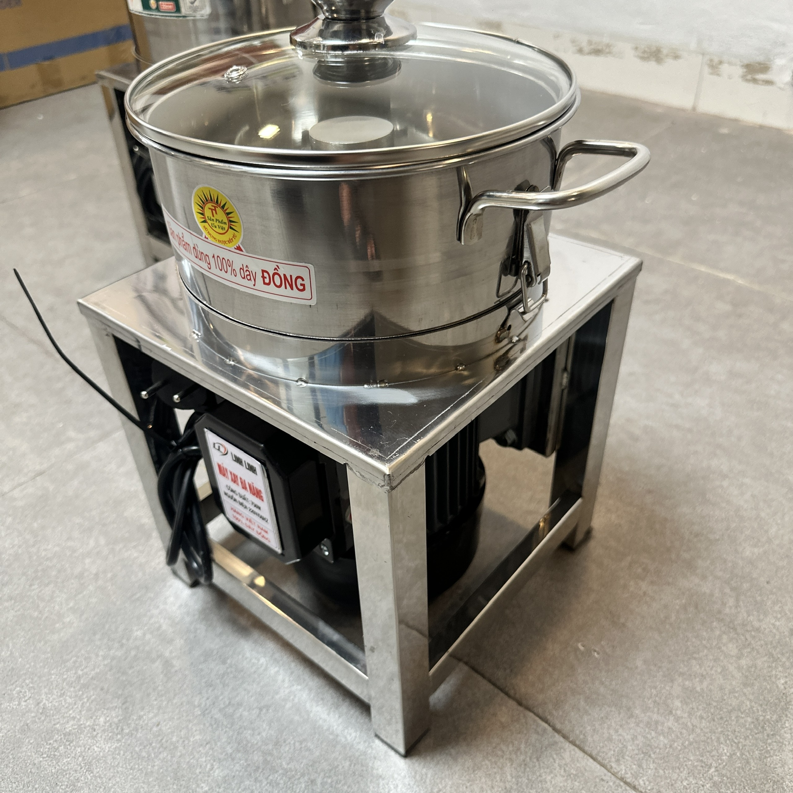 MÁY XAY KHÔ ĐA NĂNG 750W XAY GIỀNG XẢ TỎI ỚT NỒI 20CM ĐÁY BẰNG KHUNG INOX – NỒI THÁO RỜI DAO THẢ 2 CÁNH