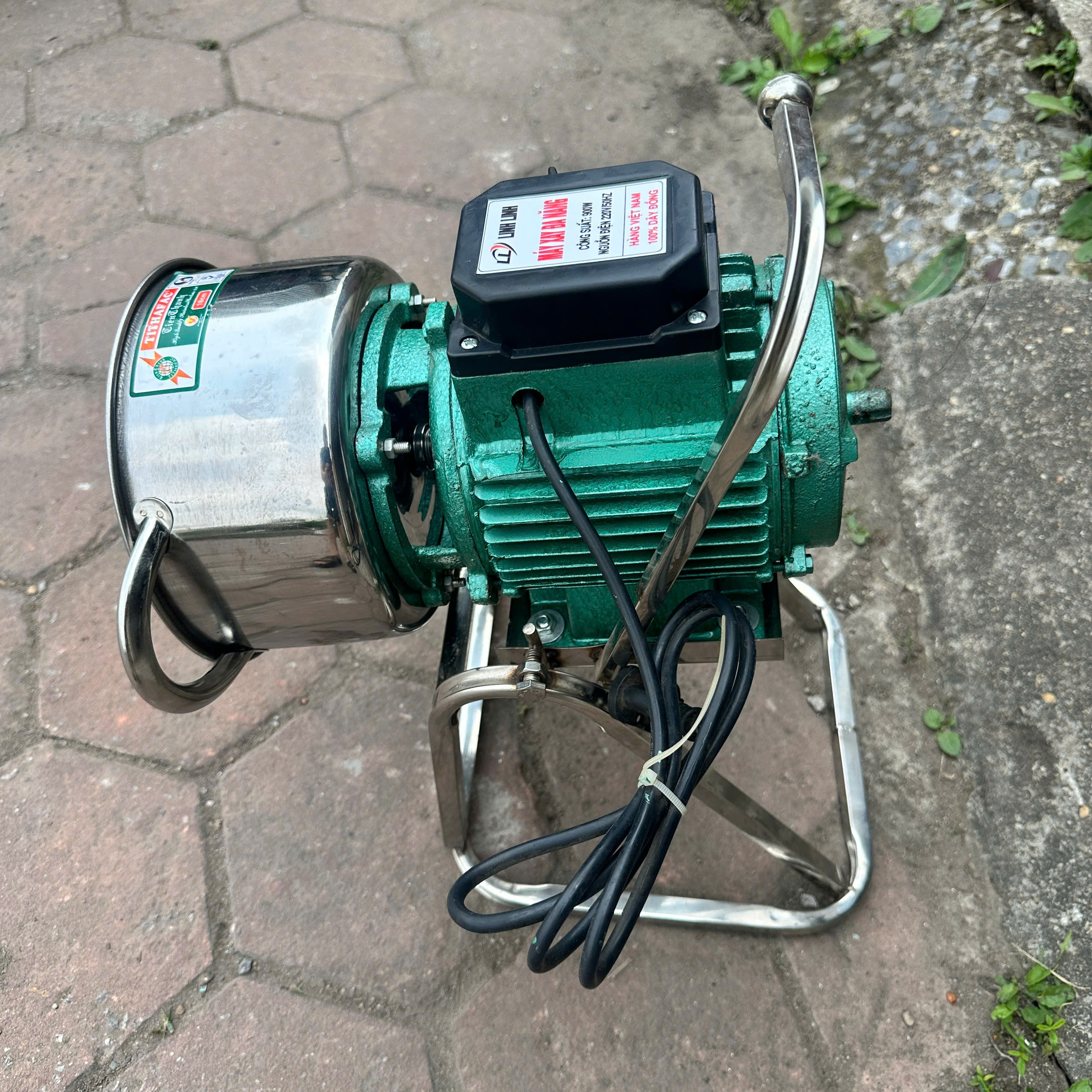 Máy Xay Thịt Đa Năng 900W INOX Nồi 18CM Dao 2 Cánh Kèm Dao Đánh Ruốc Xay Thịt Cá Cua Rau Củ