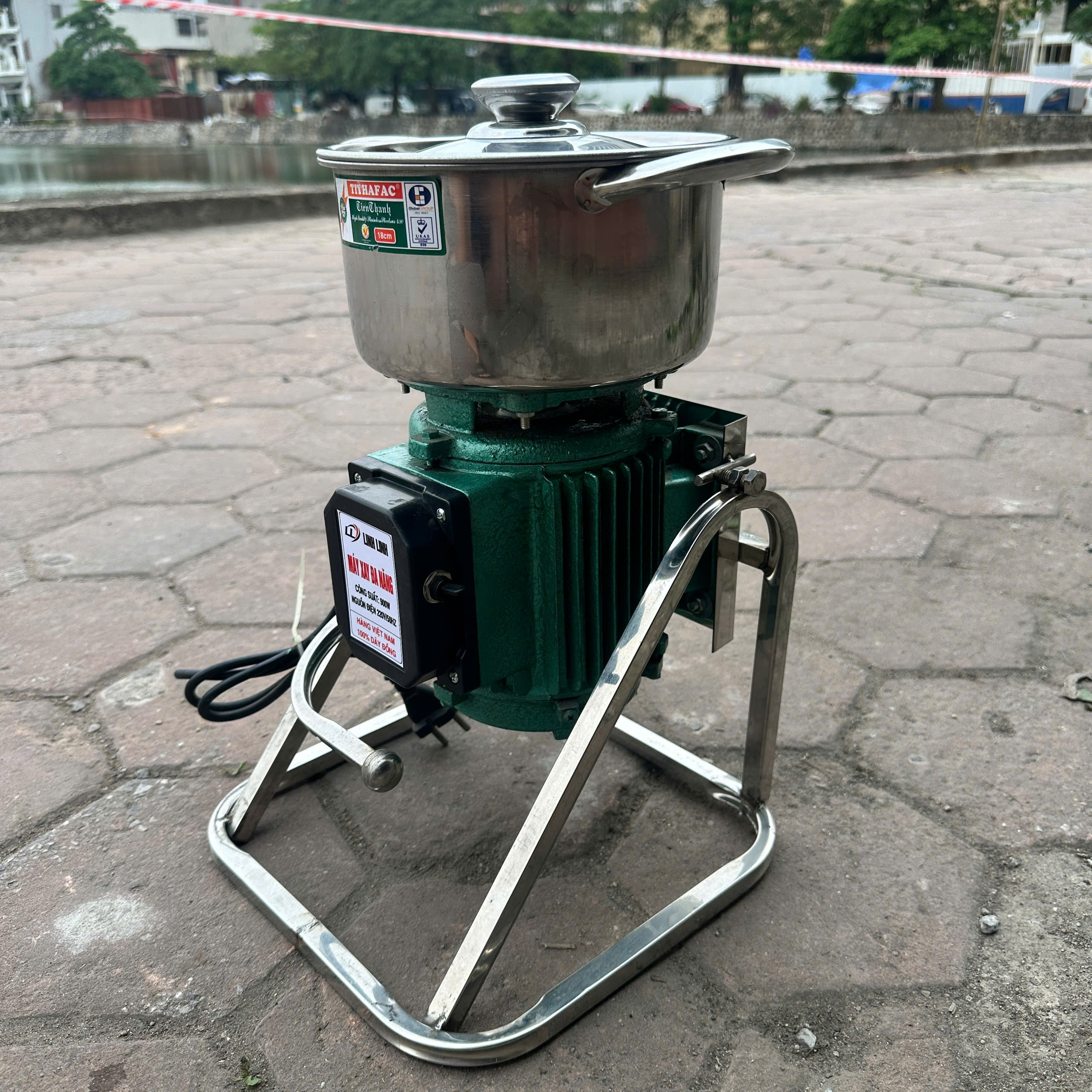 Máy Xay Thịt Đa Năng 900W INOX Nồi 18CM Dao 2 Cánh Kèm Dao Đánh Ruốc Xay Thịt Cá Cua Rau Củ
