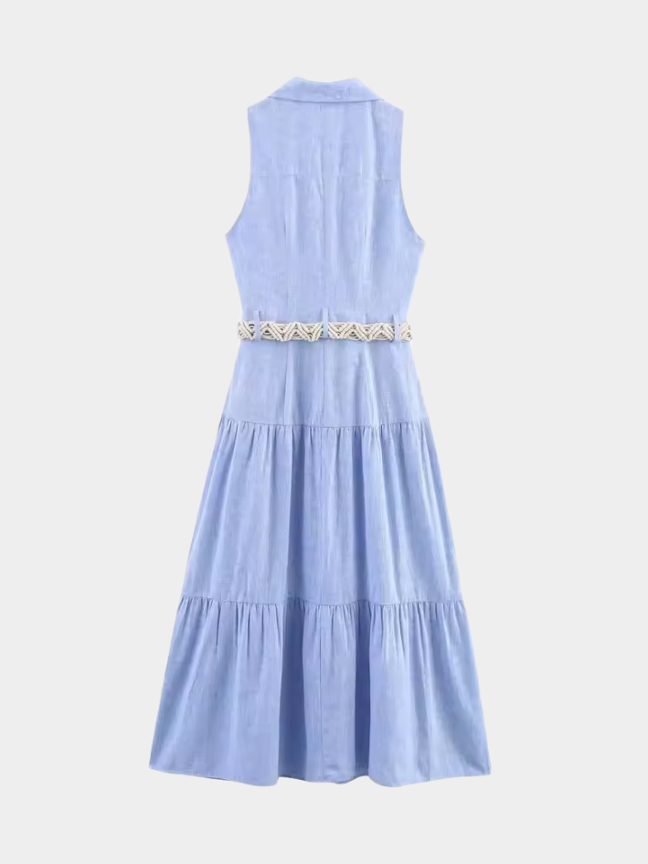 Đầm midi thanh lịch kèm thắc lưng