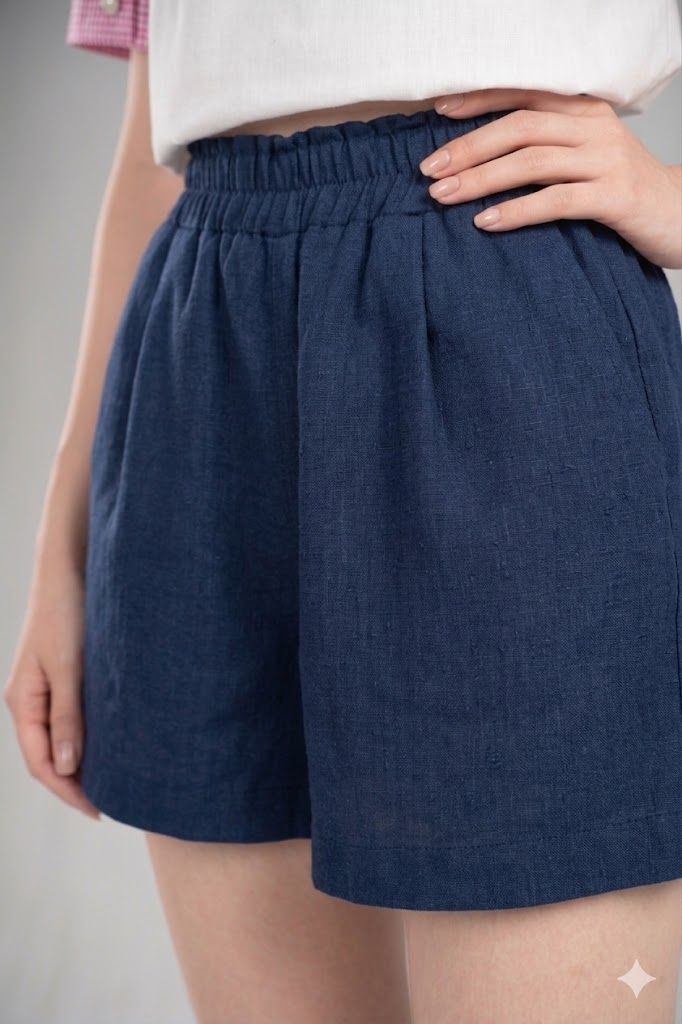 ELINA SHORTS- Quần Shorts Cạp Chun YMY Chất Liệu Linen Vân (Y06PT01)