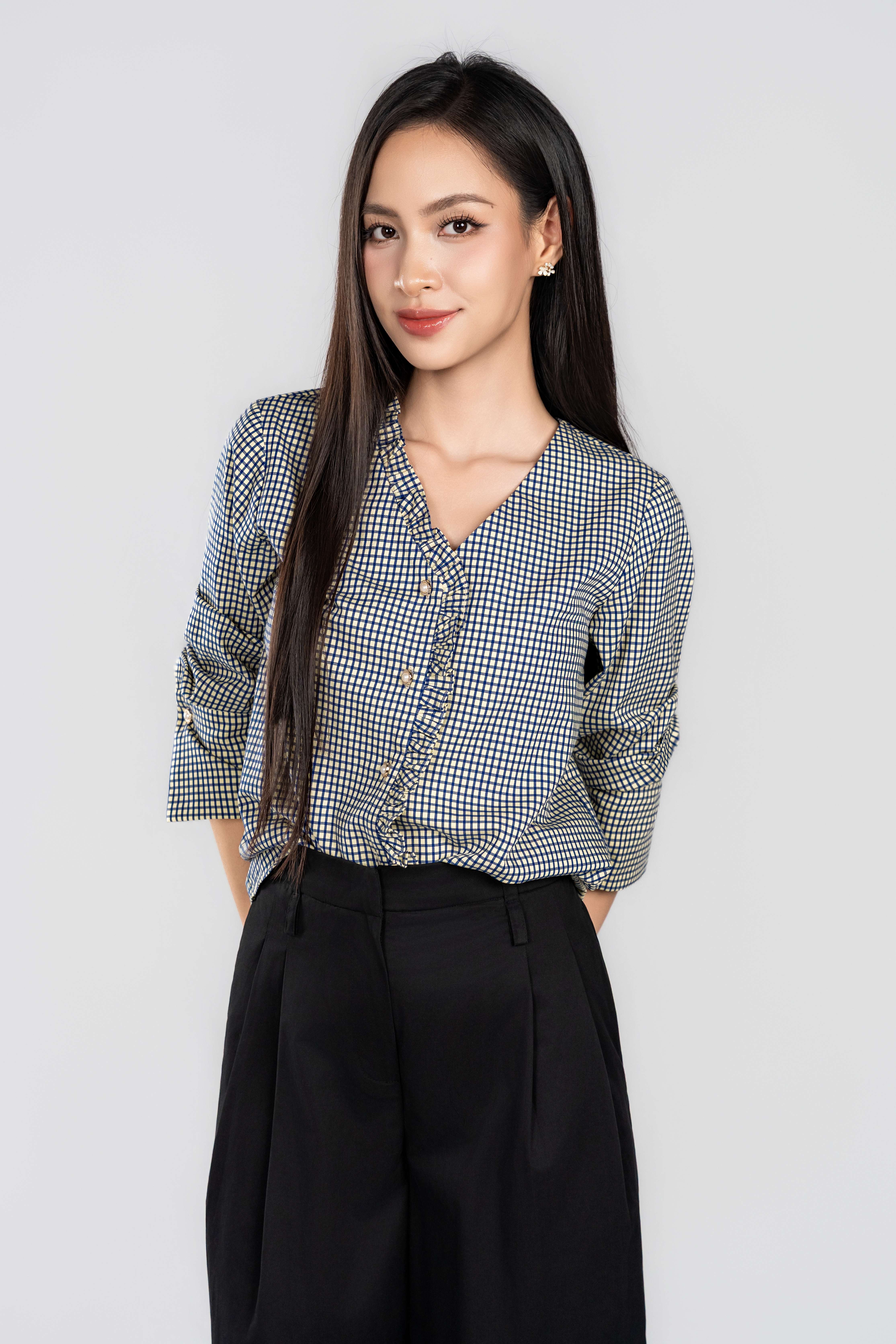 ADELINE SHIRT- Áo Sơ Mi YMY Chất Liệu Cotton Phong Cách Thanh Lịch, Nữ Tính (Y06BLS07)