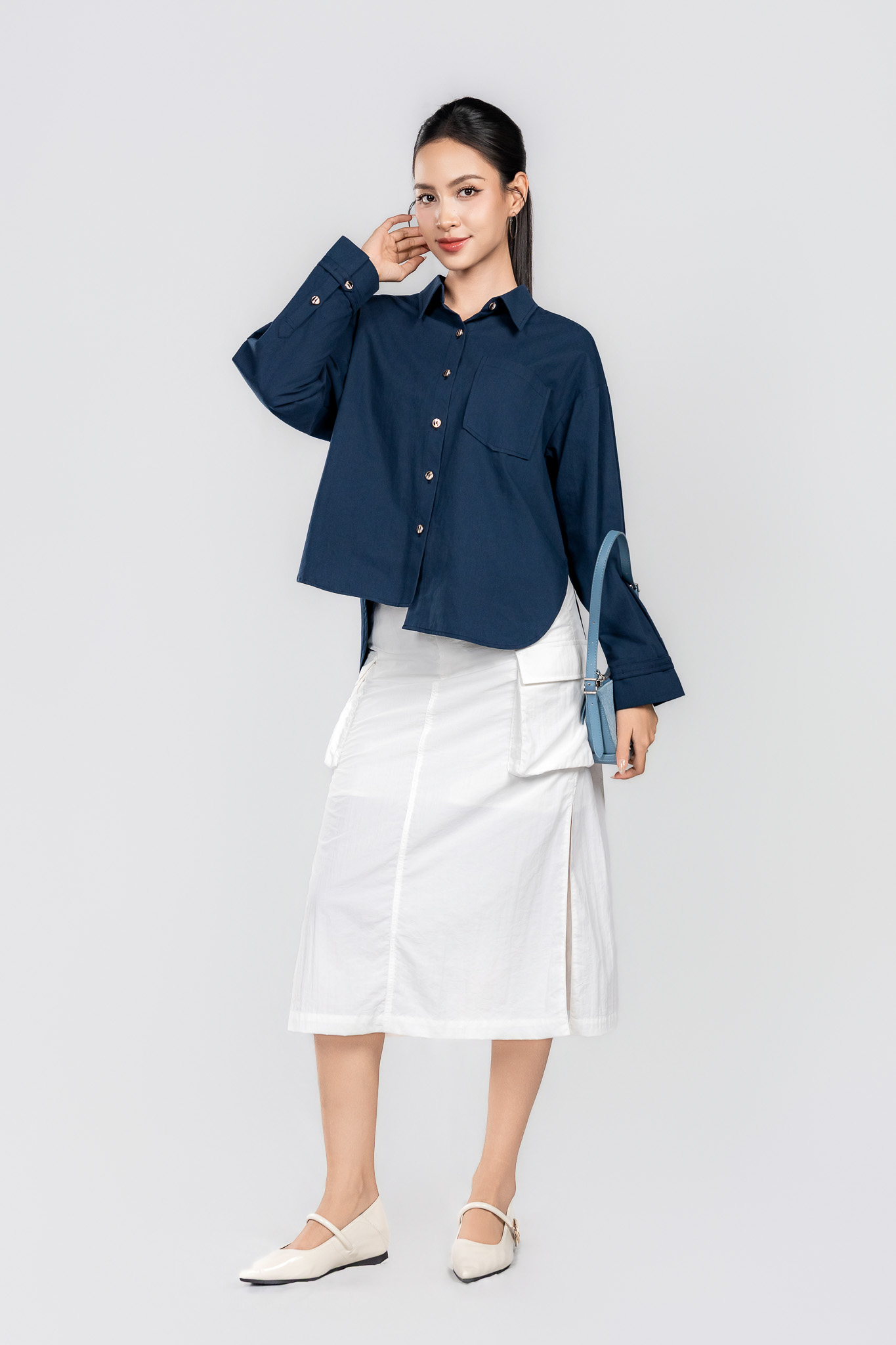 MOREA SHIRT- Áo Sơ Mi YMY Chất Liệu Cotton Phong Cách Hiện Đại, Basic (Y06BLS10)