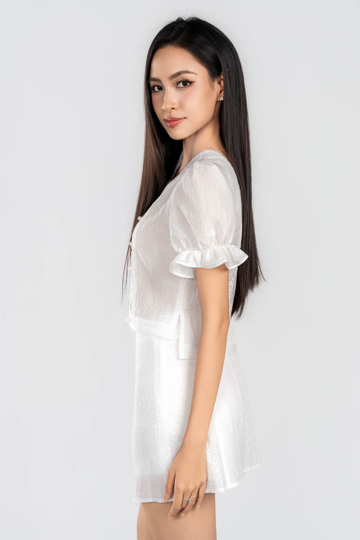 ELOISE BLOUSE- Áo Phối Vải Thêu YMY Chất Liệu Cotton, Poly (Y06BLS14)