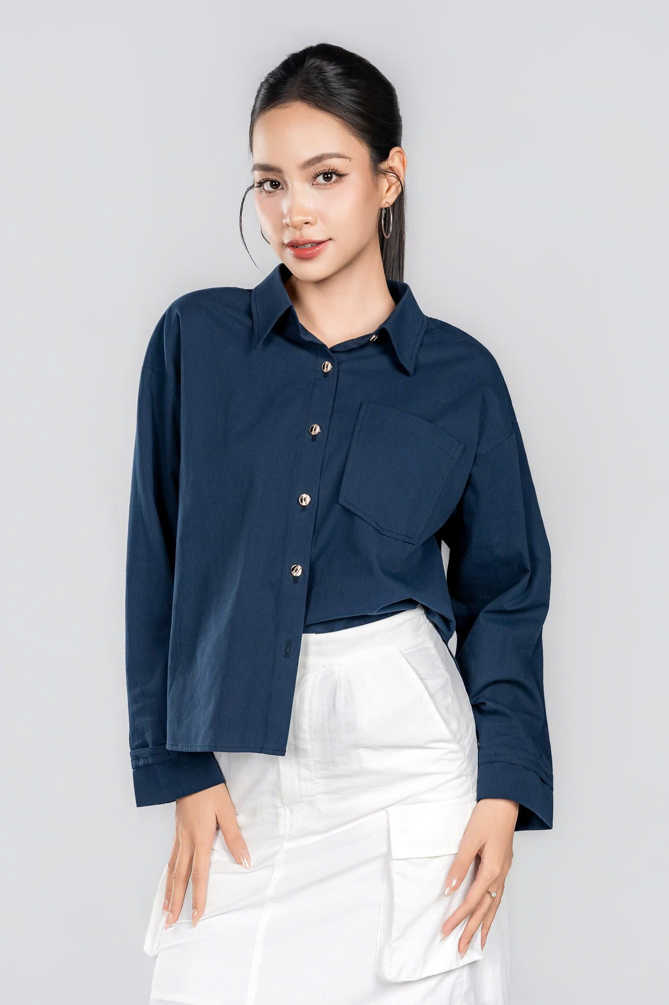MOREA SHIRT- Áo Sơ Mi YMY Chất Liệu Cotton Phong Cách Hiện Đại, Basic (Y06BLS10)