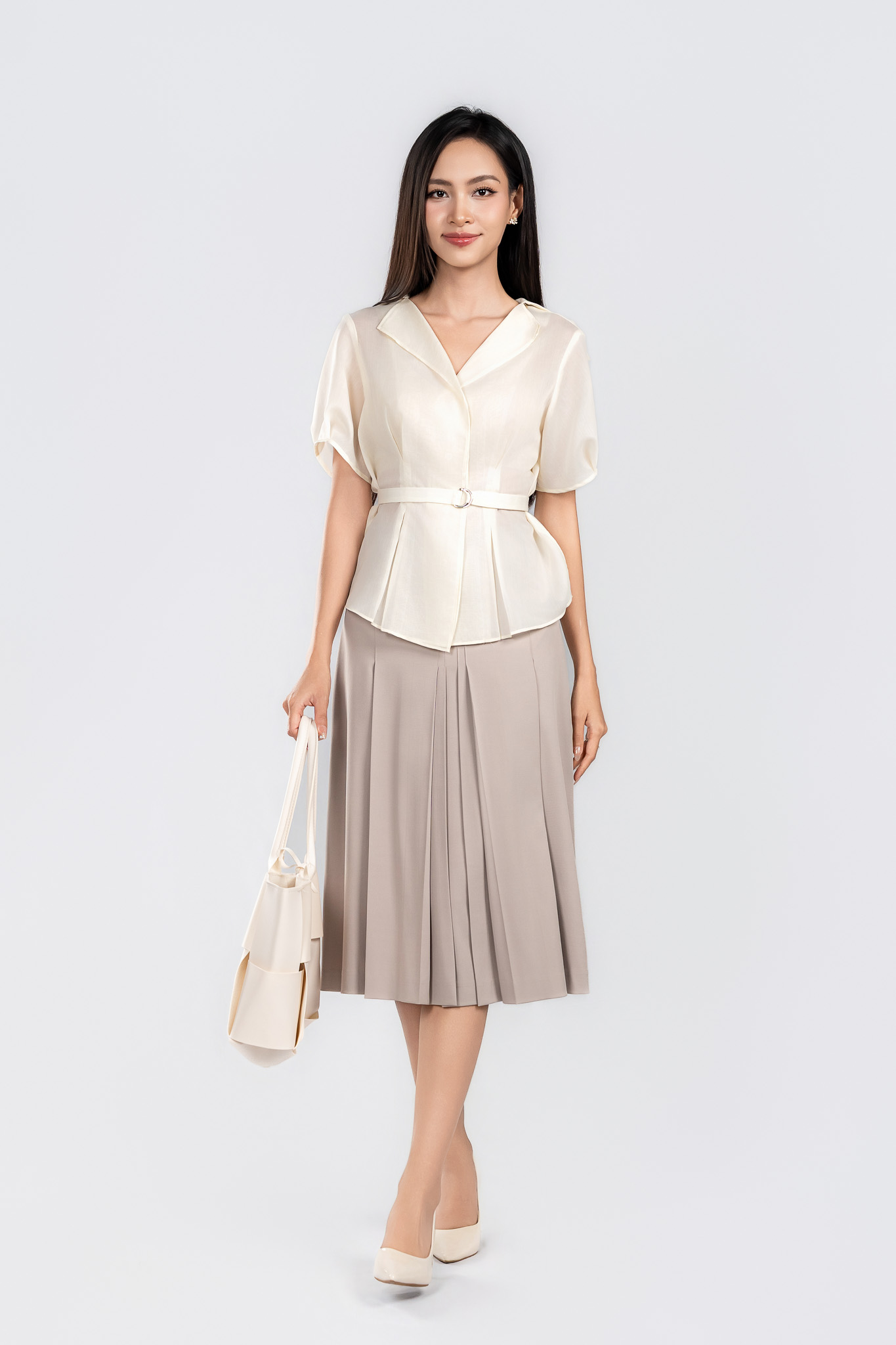 ELENA SHIRT- Áo Sơ Mi YMY Chất Liệu Tơ Xước Phong Cách Thanh Lịch (Y06BLS13)