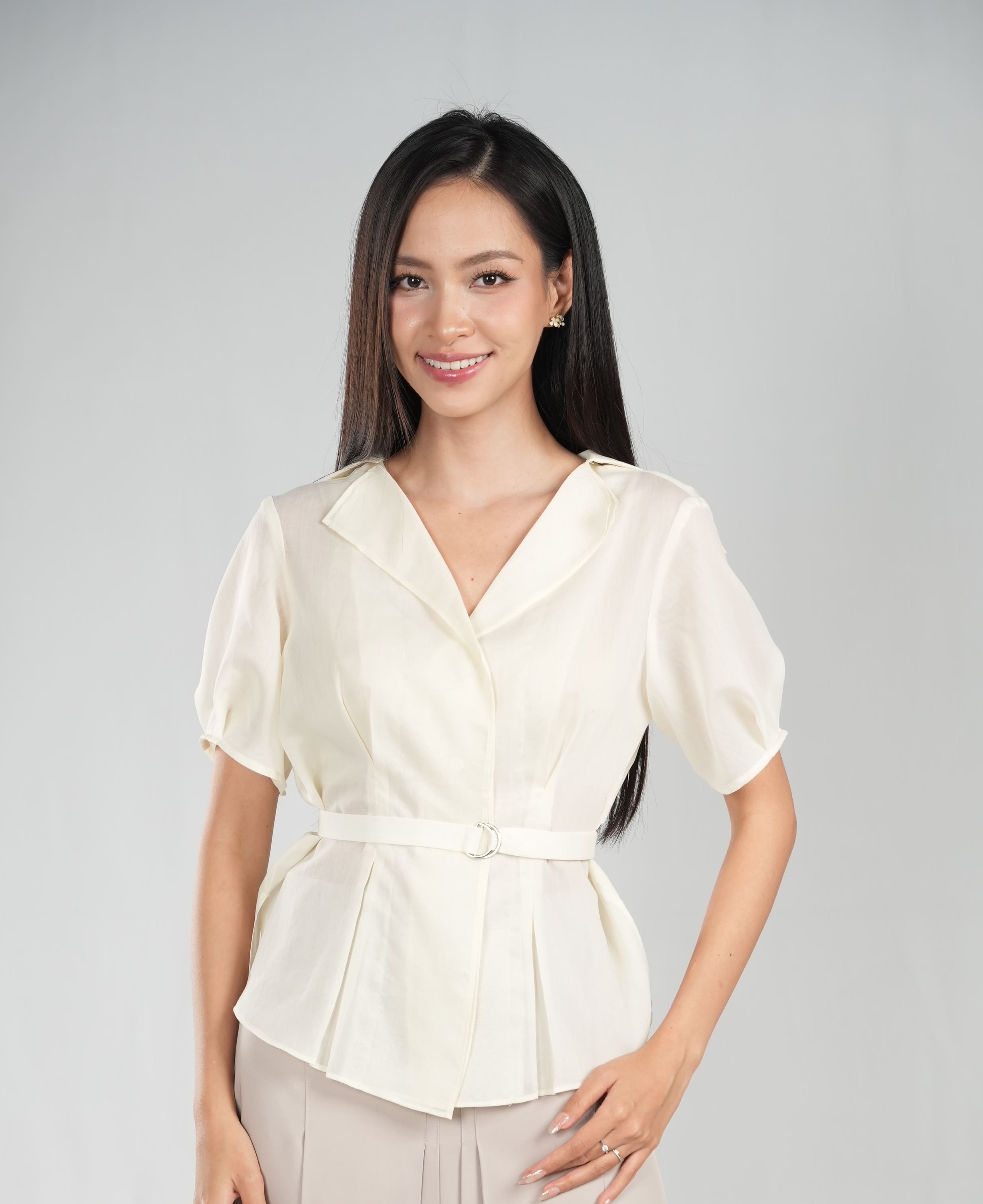 ELENA SHIRT- Áo Sơ Mi YMY Chất Liệu Tơ Xước Phong Cách Thanh Lịch (Y06BLS13)