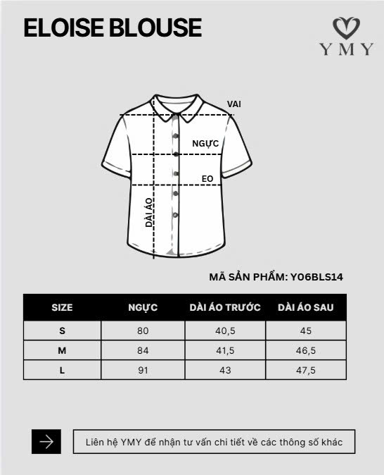 ELOISE BLOUSE- Áo Phối Vải Thêu YMY Chất Liệu Cotton, Poly (Y06BLS14)