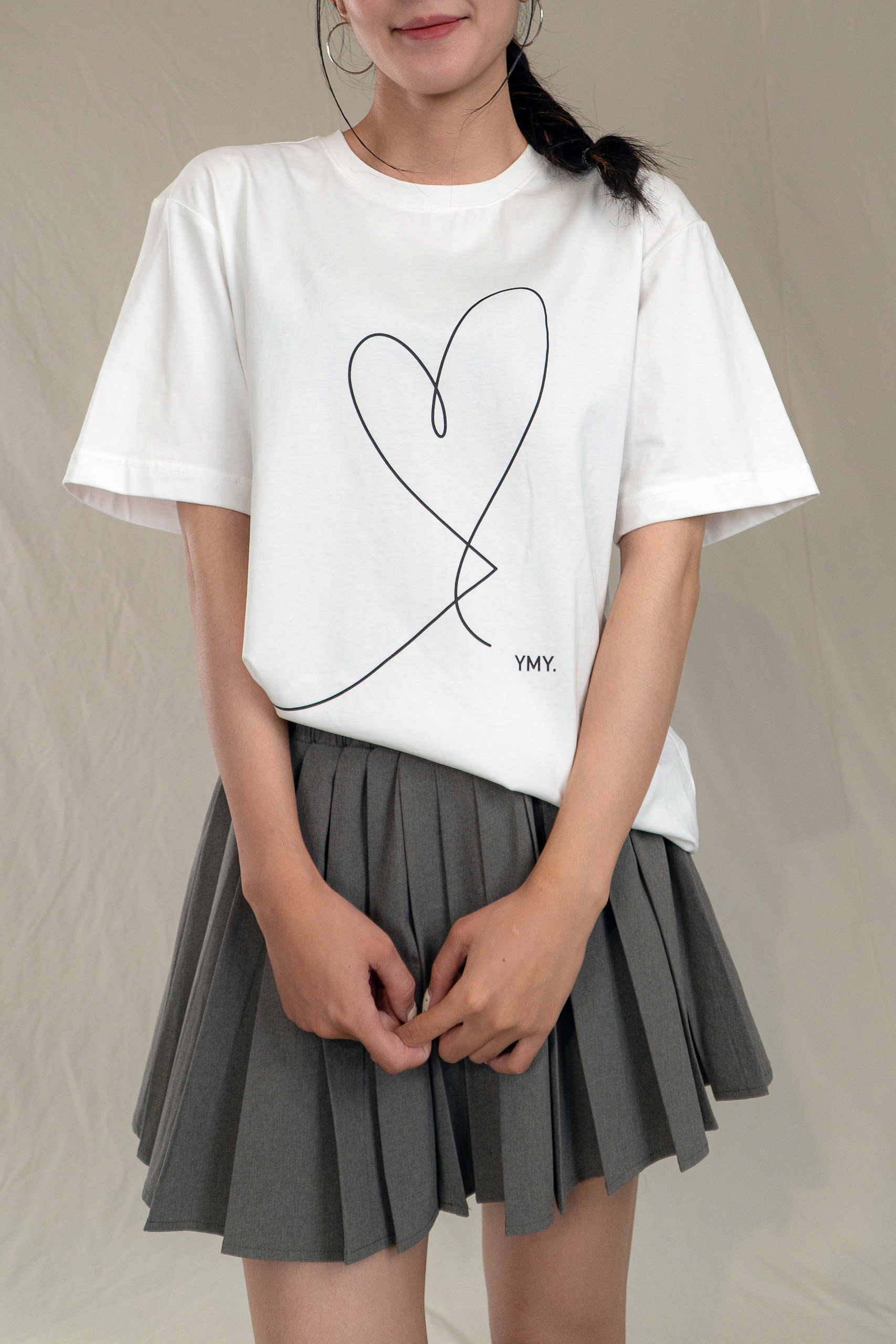 AMOUR T-SHIRT, Áo Phông YMY In Hình, Chất Liệu Cotton 100%, Phong Cách Basic