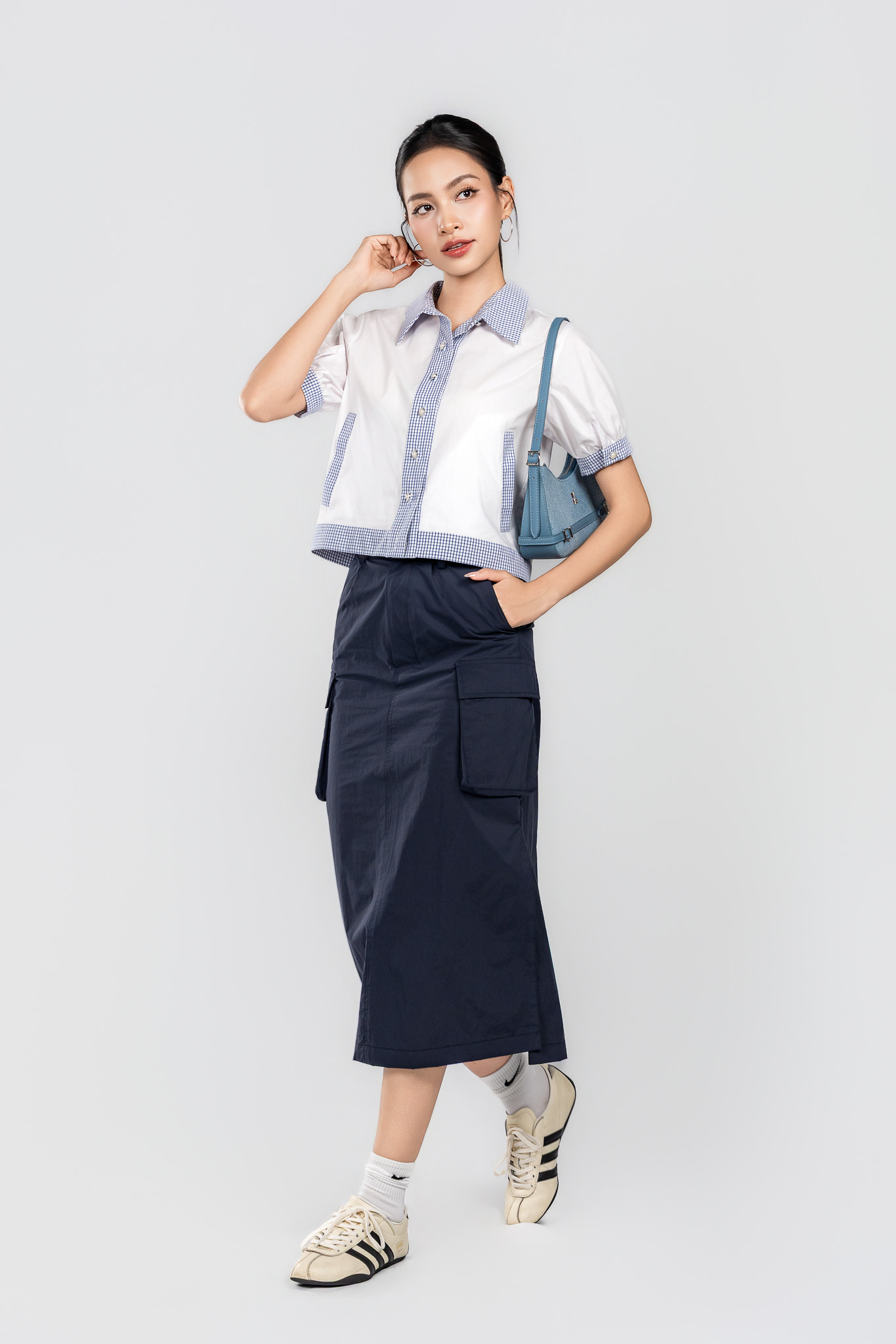 ISABELLE SHIRT- Áo Sơ Mi Kẻ Caro Cổ Đức YMY Phong Cách Trẻ Trung, năng Động