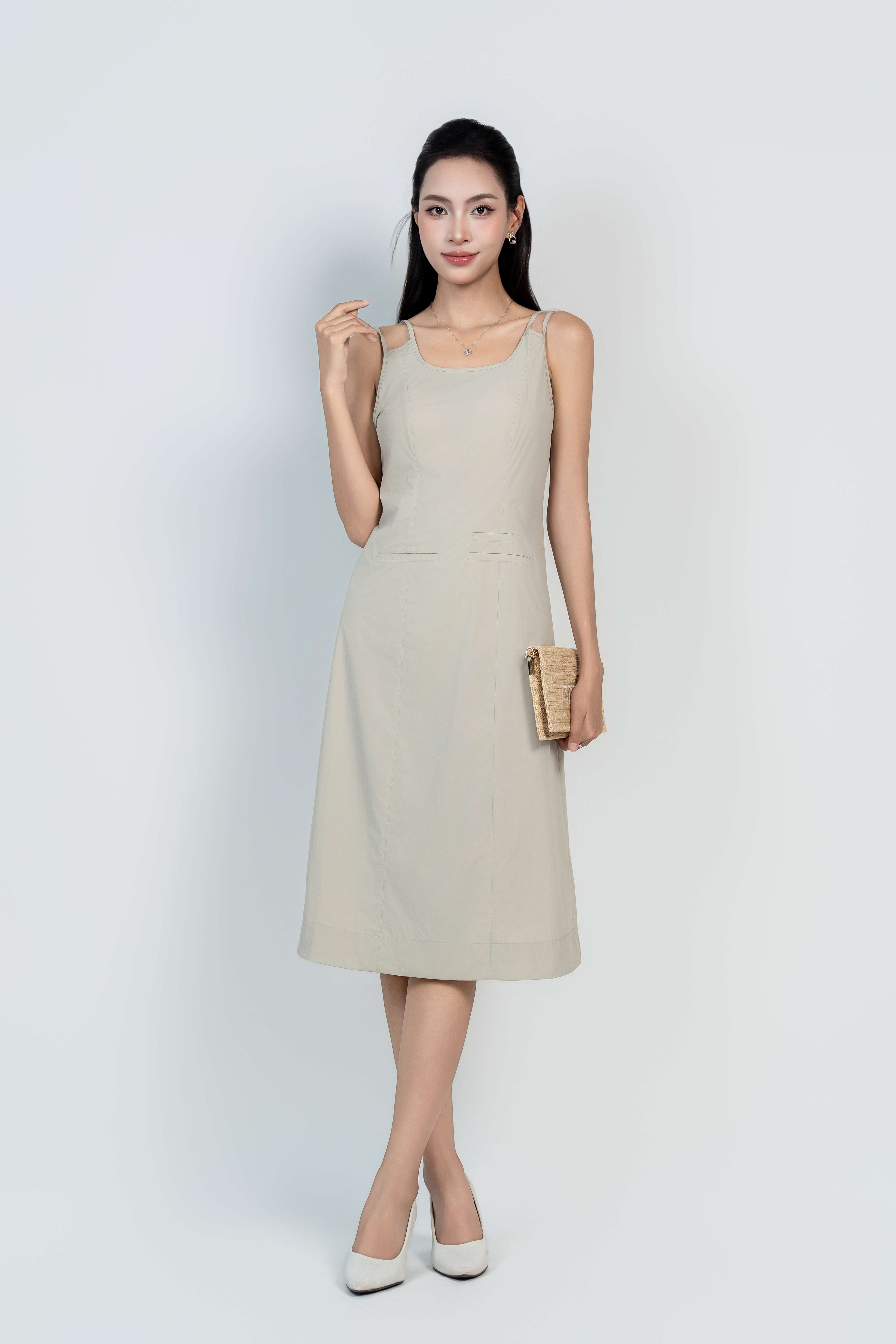 ALINA DRESS- Váy Liền 2 Dây YMY Chất Liệu Spandex Nhập Khẩu Phong Cách Hiện Đại ( Y05OPS08)