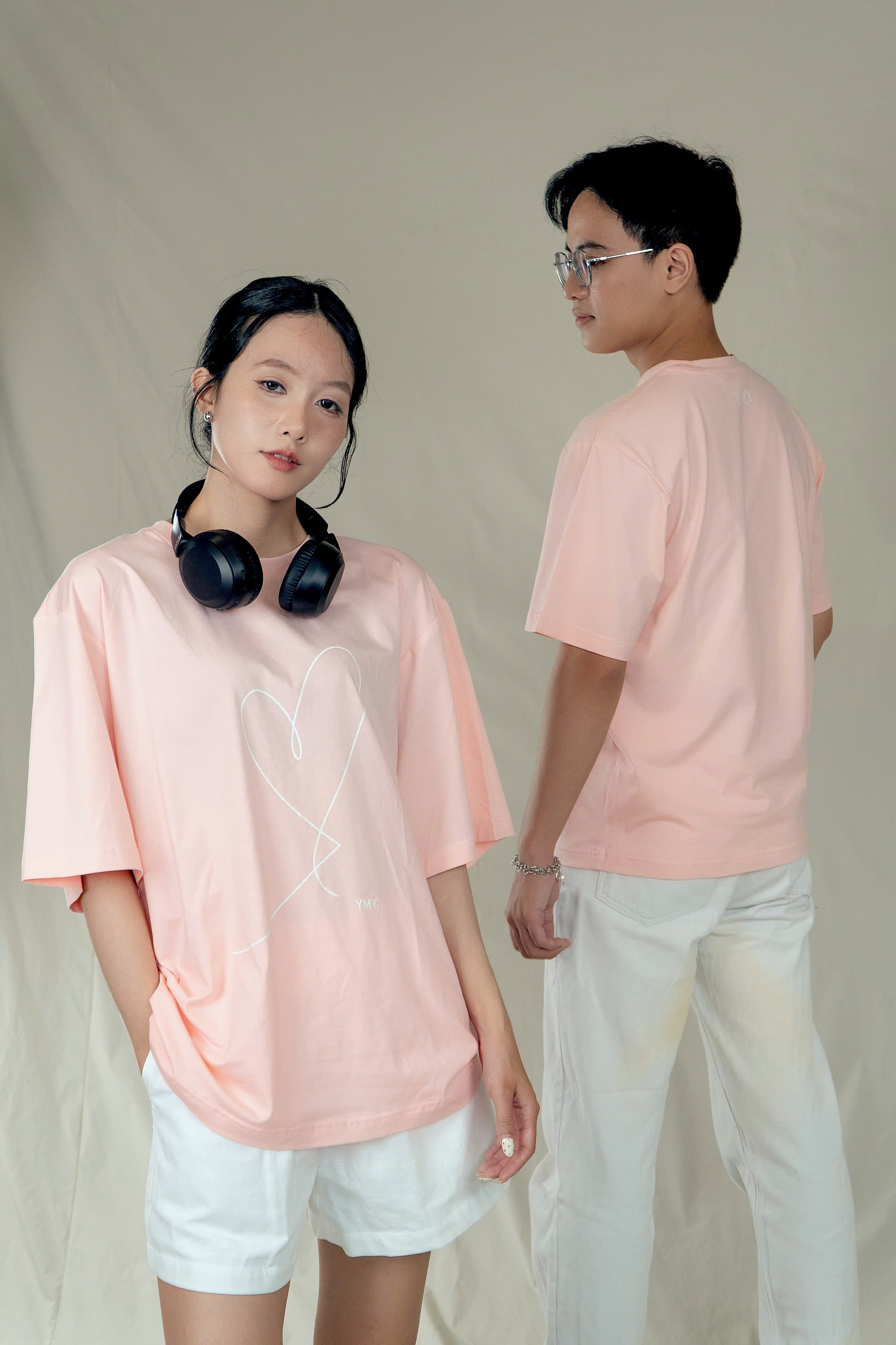 AMOUR T-SHIRT, Áo Phông YMY In Hình, Chất Liệu Cotton 100%, Phong Cách Basic