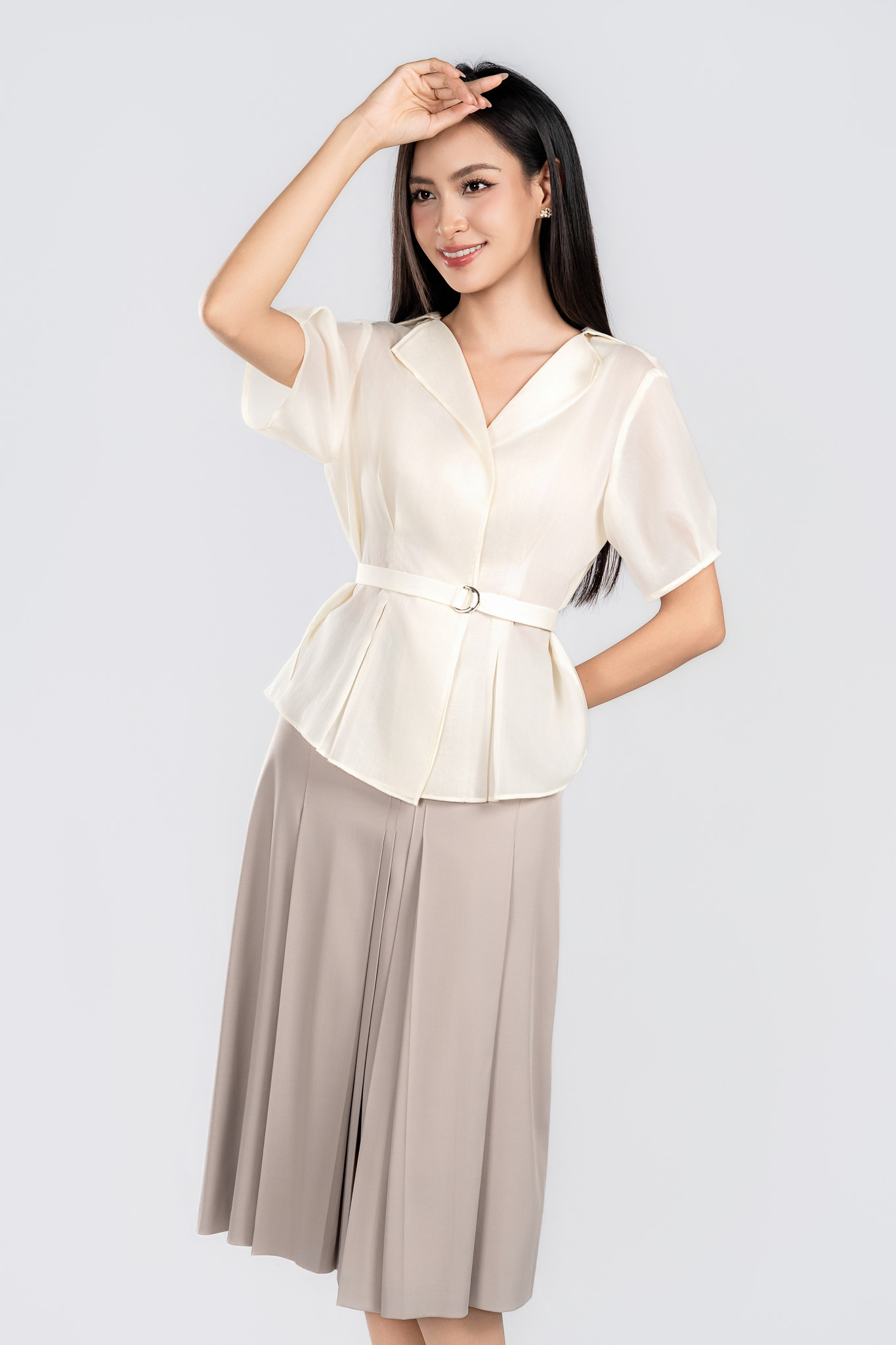 ELENA SHIRT- Áo Sơ Mi YMY Chất Liệu Tơ Xước Phong Cách Thanh Lịch (Y06BLS13)