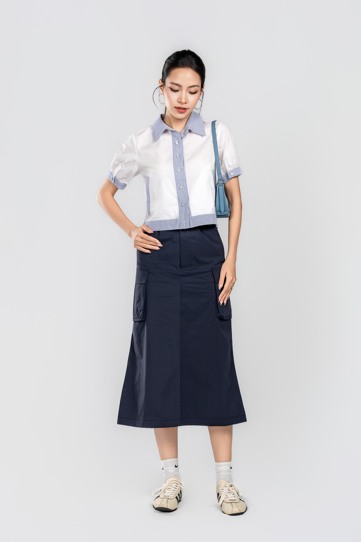 ISABELLE SHIRT- Áo Sơ Mi Kẻ Caro Cổ Đức YMY Phong Cách Trẻ Trung, năng Động