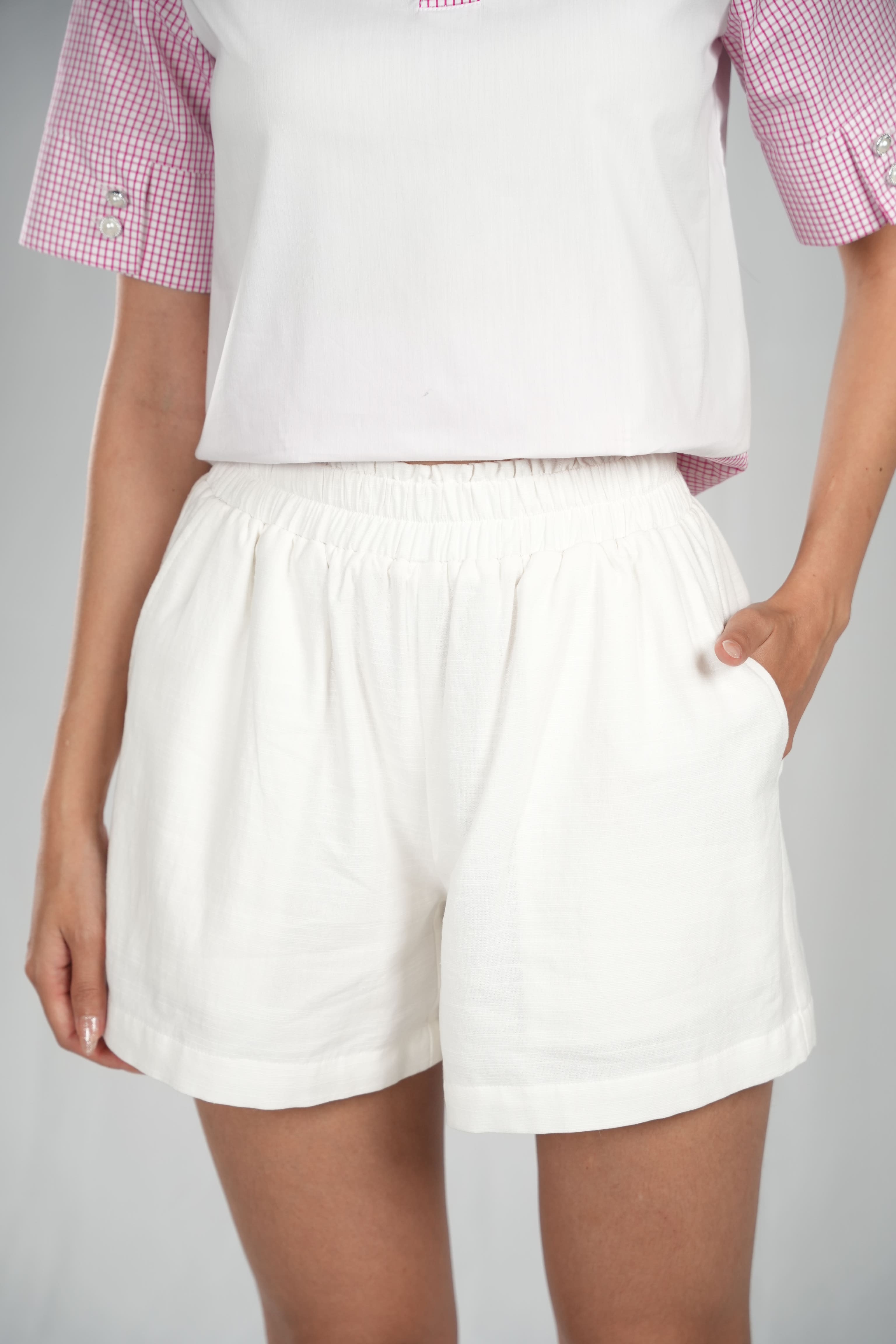 ELINA SHORTS- Quần Shorts Cạp Chun YMY Chất Liệu Linen Vân (Y06PT01)