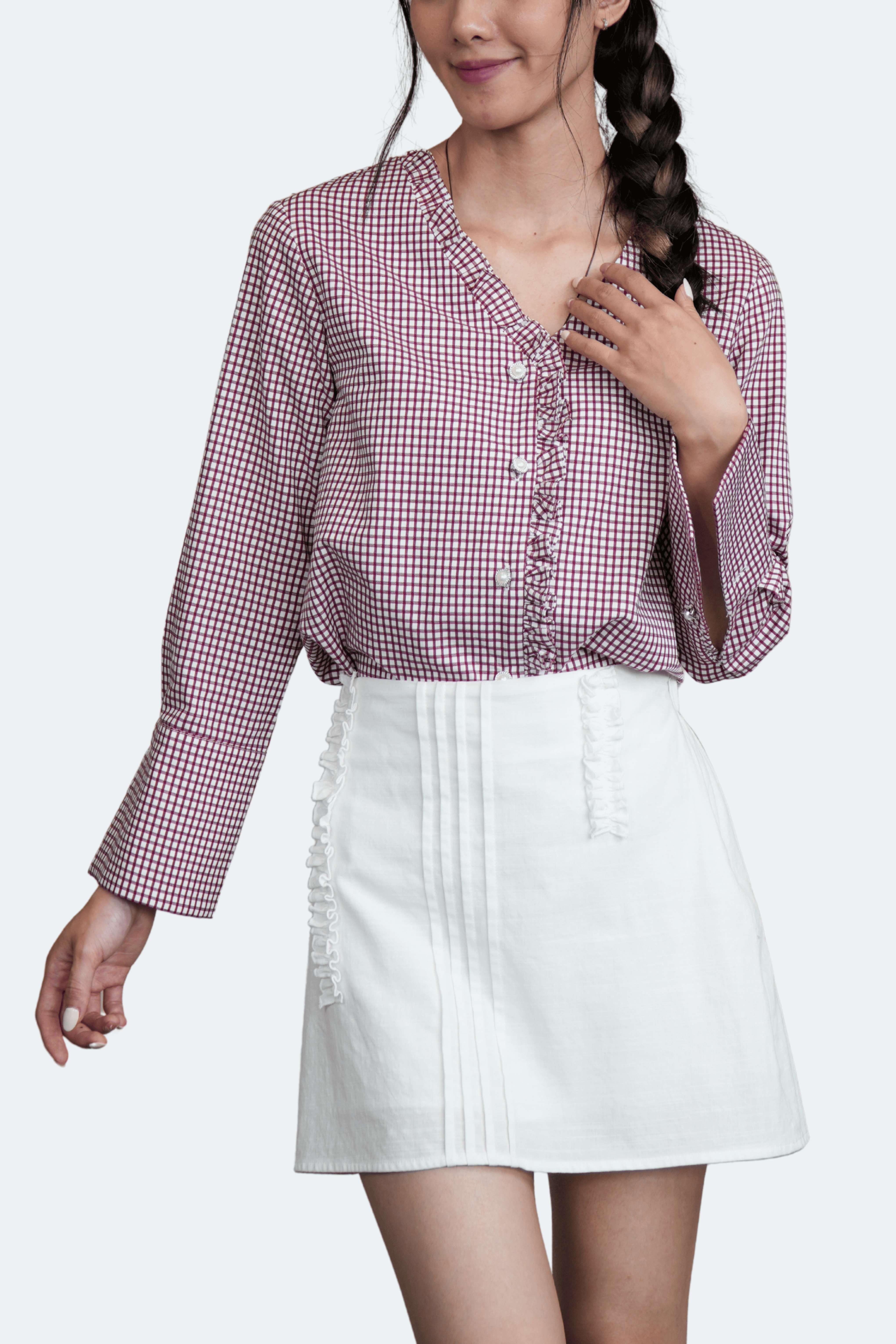 ADELINE SHIRT- Áo Sơ Mi YMY Chất Liệu Cotton Phong Cách Thanh Lịch, Nữ Tính (Y06BLS07)