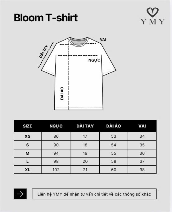 BLOOM T-SHIRT- Áo Phông YMY Họa Tiết Chất Liệu Cotton 100% Phong Cách Basic