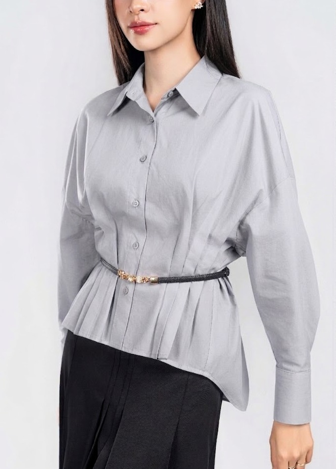 AURORA SHIRT - Áo Sơ Mi Rập Ly Cách Điệu Chất Liệu Cotton 100% Phong Cách Hiện Đại, Thanh Lịch (Y26BL04)