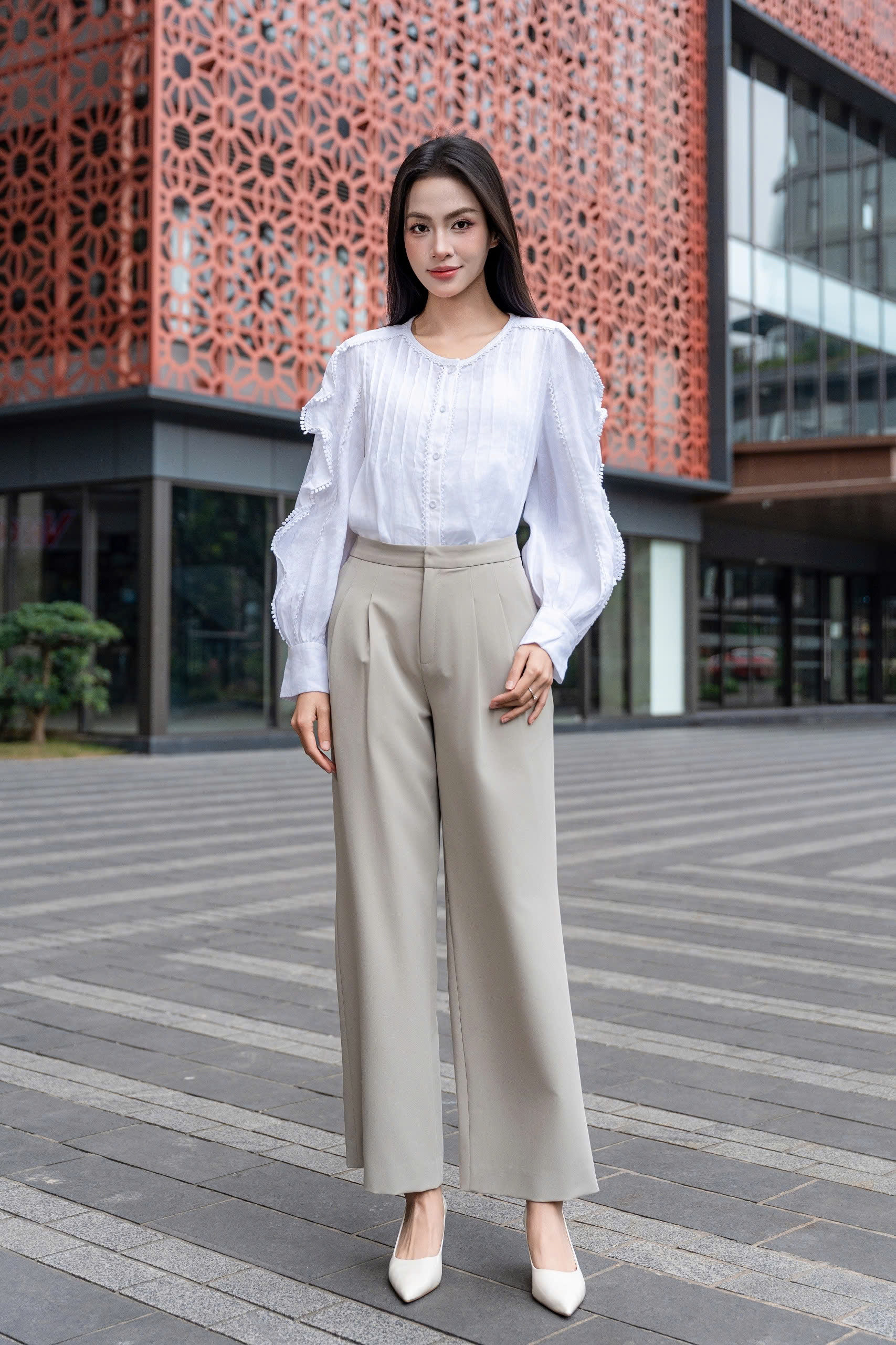 AERIN SHIRT - Áo Sơ Mi Viền Ren Chất Liệu Linen Nhập Khẩu Phong Cách Hiện Đại, Thanh Lịch (Y26BL01)