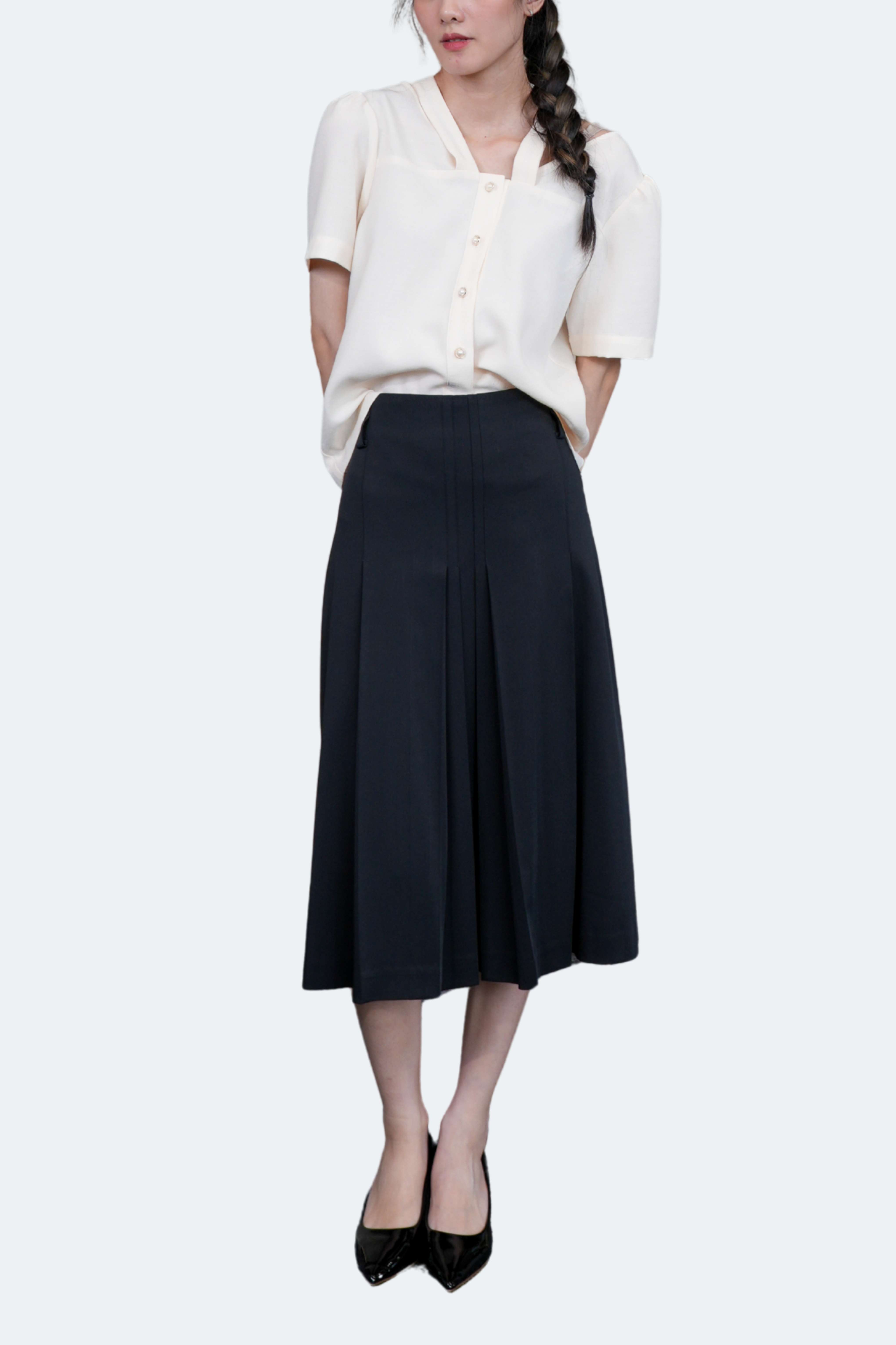 CLARA SHIRT- Áo Sơ Mi Dây Cổ YMY Chất Liệu Cotton/ Spandex Phong Cách Hiện Đại, Thanh Lịch (Y06BLS05)