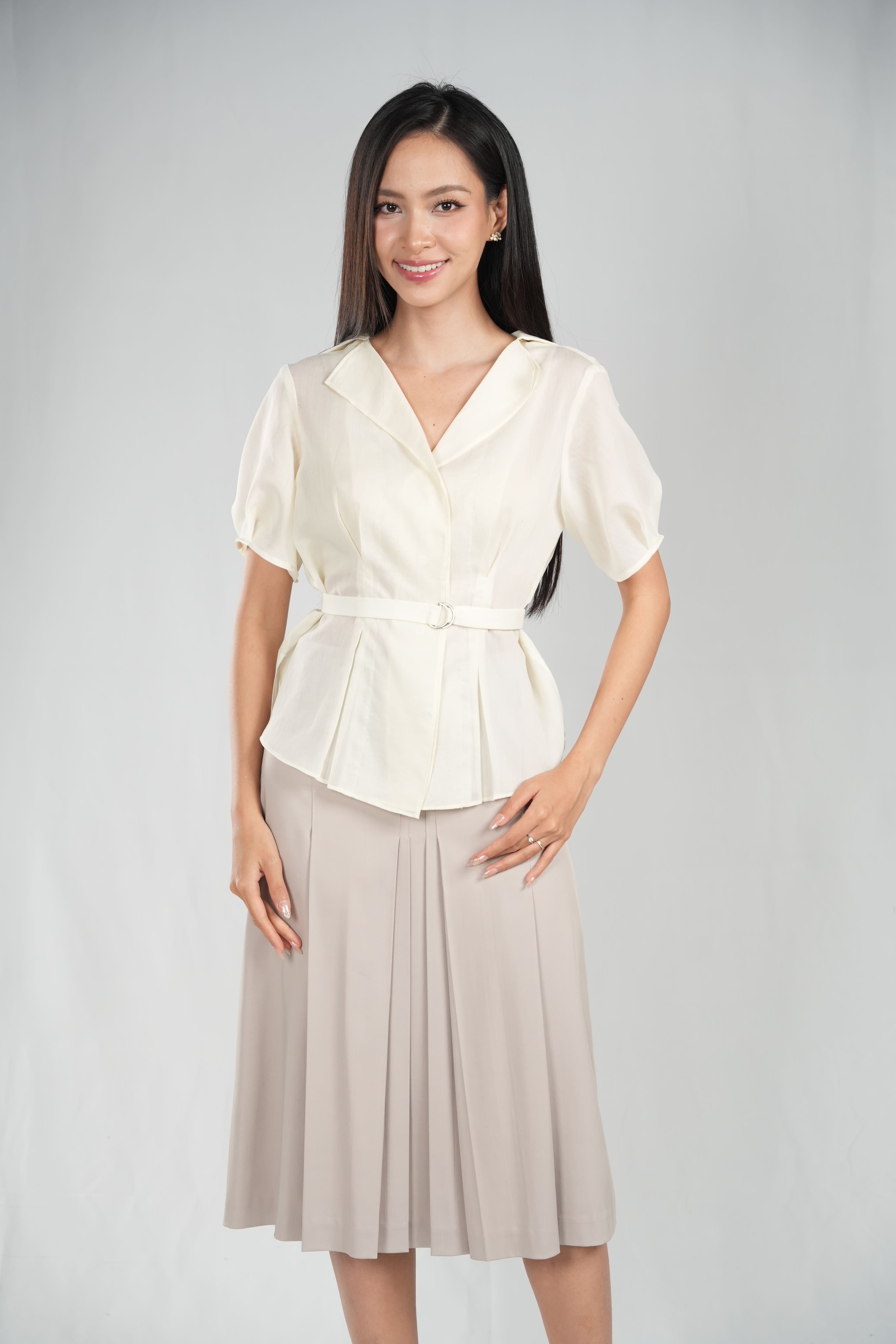 ELENA SHIRT- Áo Sơ Mi YMY Chất Liệu Tơ Xước Phong Cách Thanh Lịch (Y06BLS13)