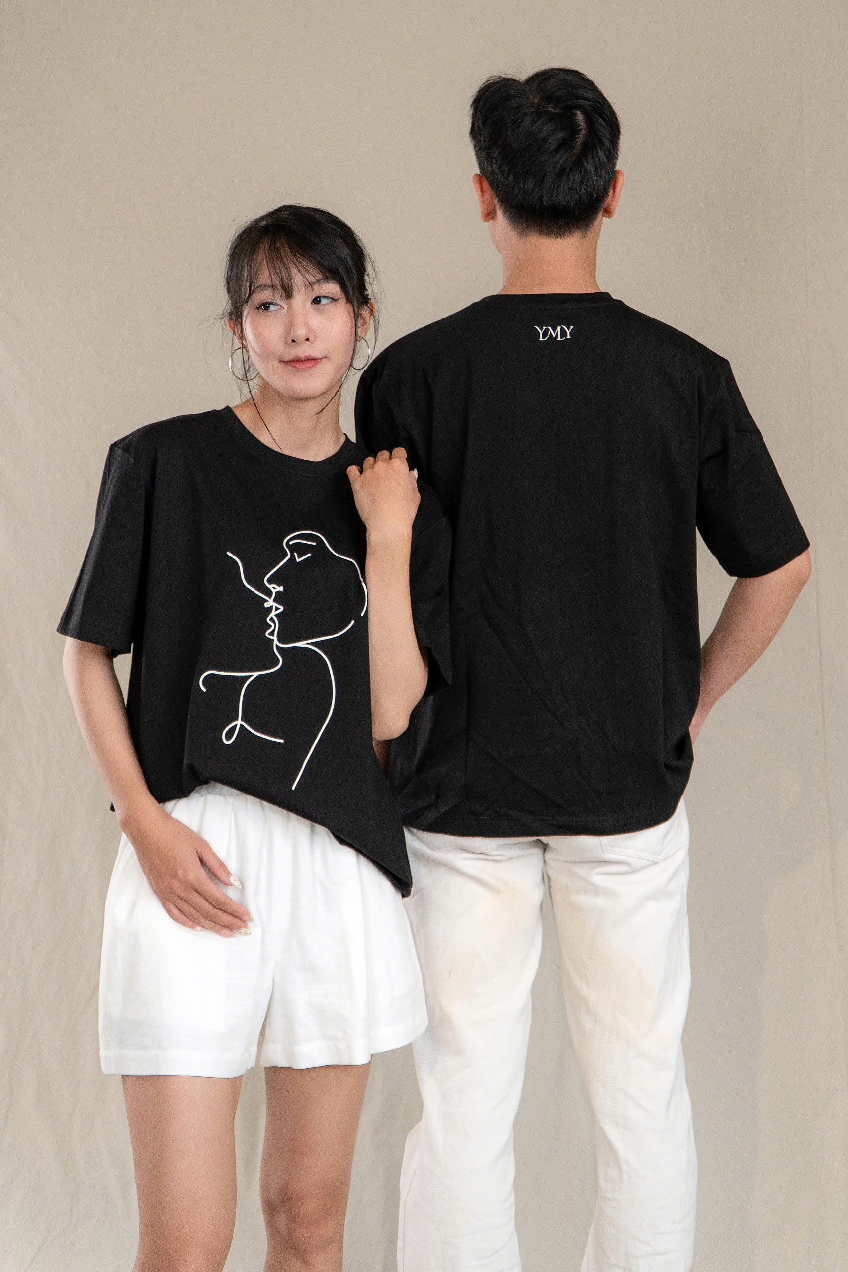 HARMONY T-SHIRT, Áo Phông YMY In Họa Tiết, Chất liệu Cotton 100%, Phong Cách Basic