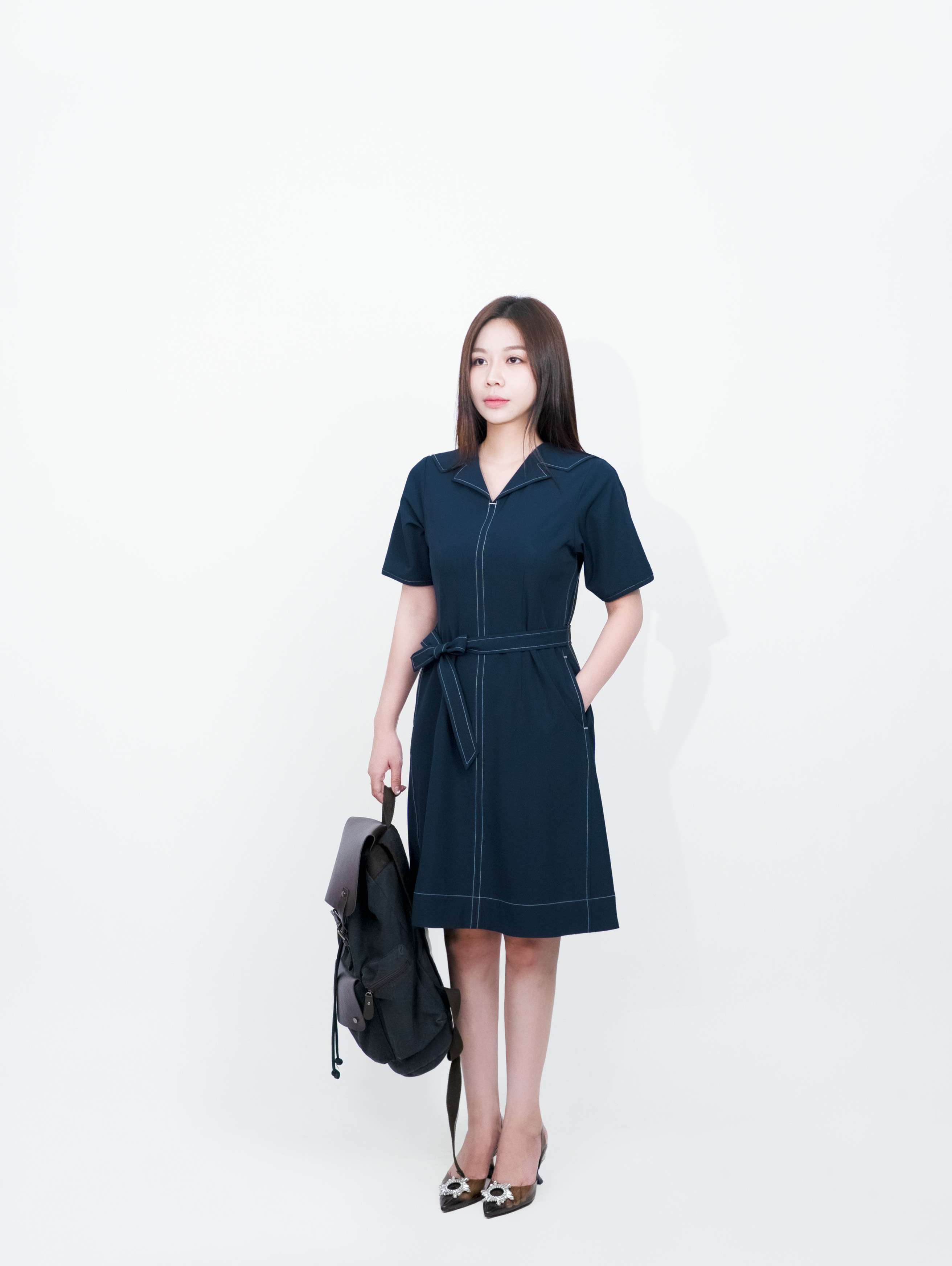 ELARIS DRESS - Váy Liền Chỉ Phối Chất Liệu Spandex Phong Cách Thanh Lịch, Nữ Tính (Y05OPS05)