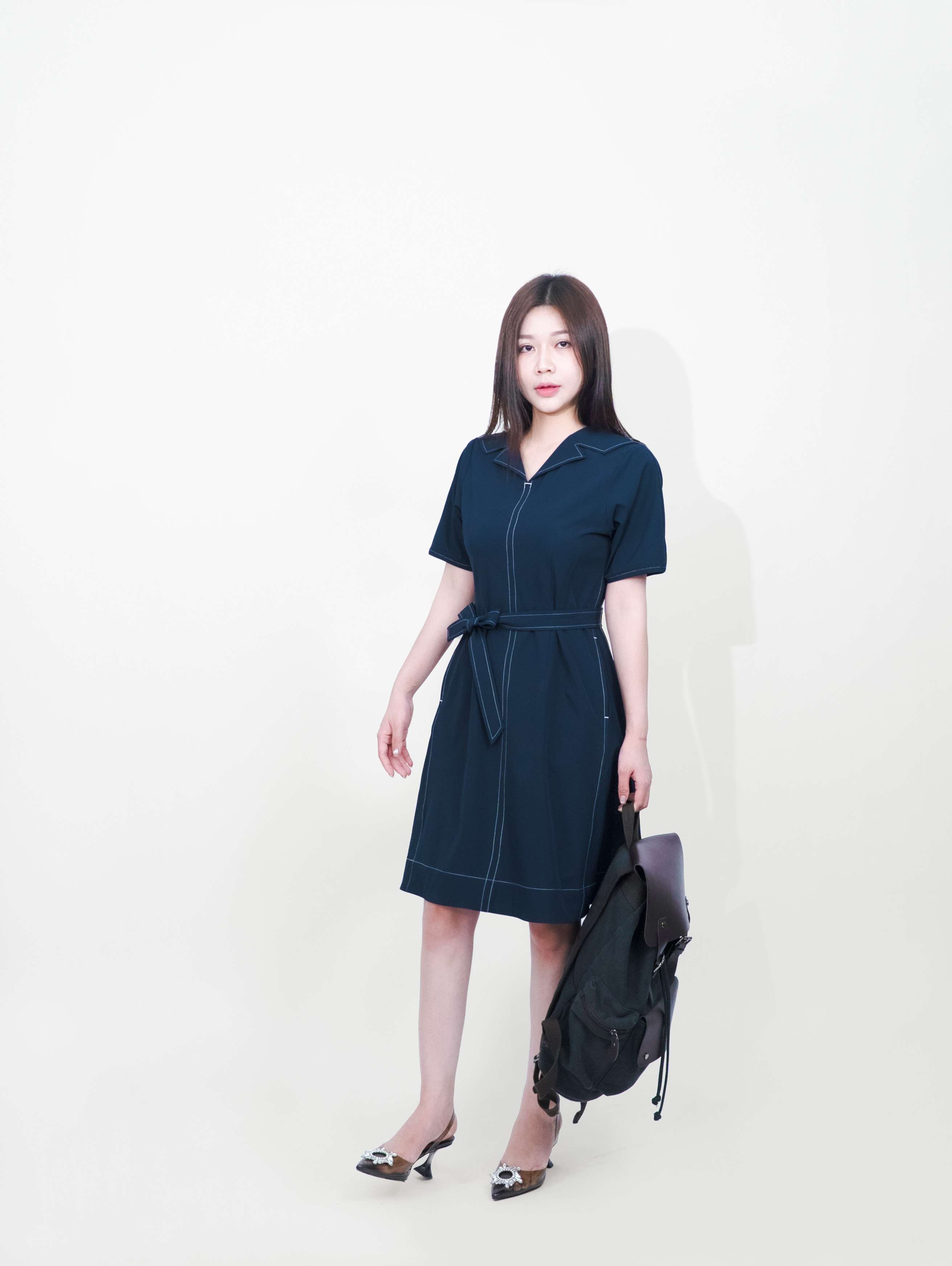 ELARIS DRESS - Váy Liền Chỉ Phối Chất Liệu Spandex Phong Cách Thanh Lịch, Nữ Tính (Y05OPS05)