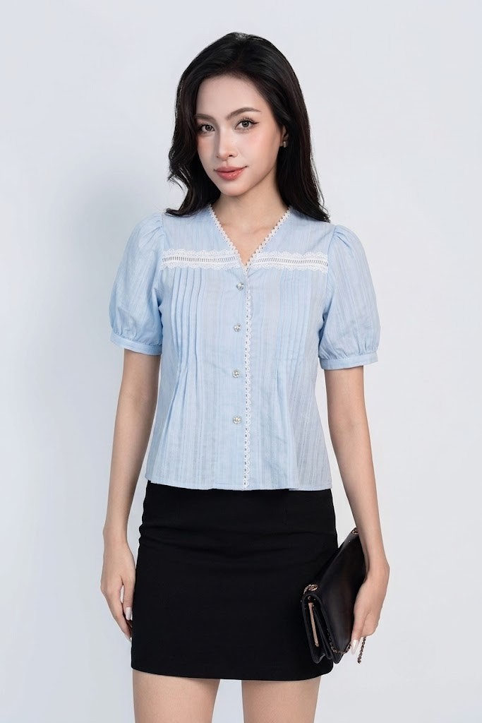 Nara Soft Blouse- Áo Sơ Mi YMY Cách Điệu Phong Cách Thanh lịch, Nhẹ Nhàng