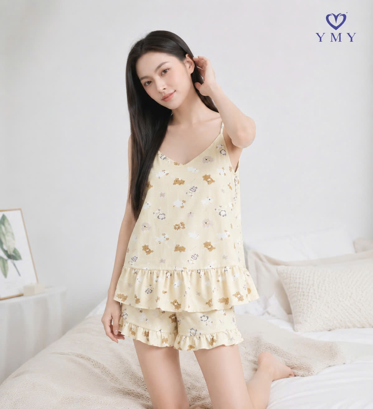 COZYY SLEEPWEAR- Set Đồ Ngủ 2 Dây YMY Phong Cách Trẻ Trung