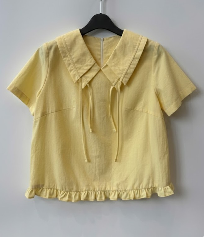 SORA TOP - Áo Sơ Mi Cách Điệu 2 Lớp Cổ Chất Liệu Cotton Nhập Khẩu Phong Cách Nhẹ Nhàng, Nữ Tính (Y05BLS05)