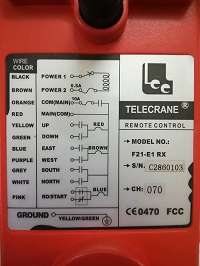 Hướng dẫn Cách đấu bộ điều khiển từ xa cầu trục Telecrane 8 nút F21-E1 380V/50hZ