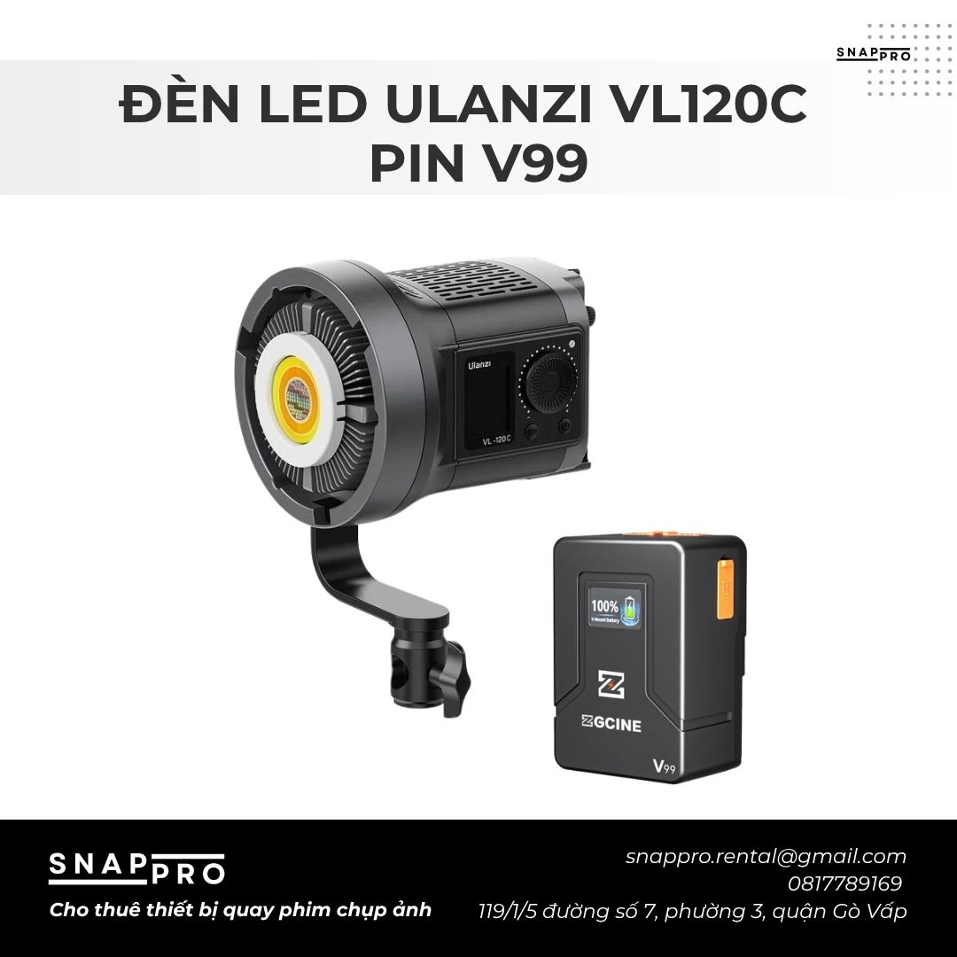 COMBO ĐÈN LED ULANZI VL120C + PIN V99