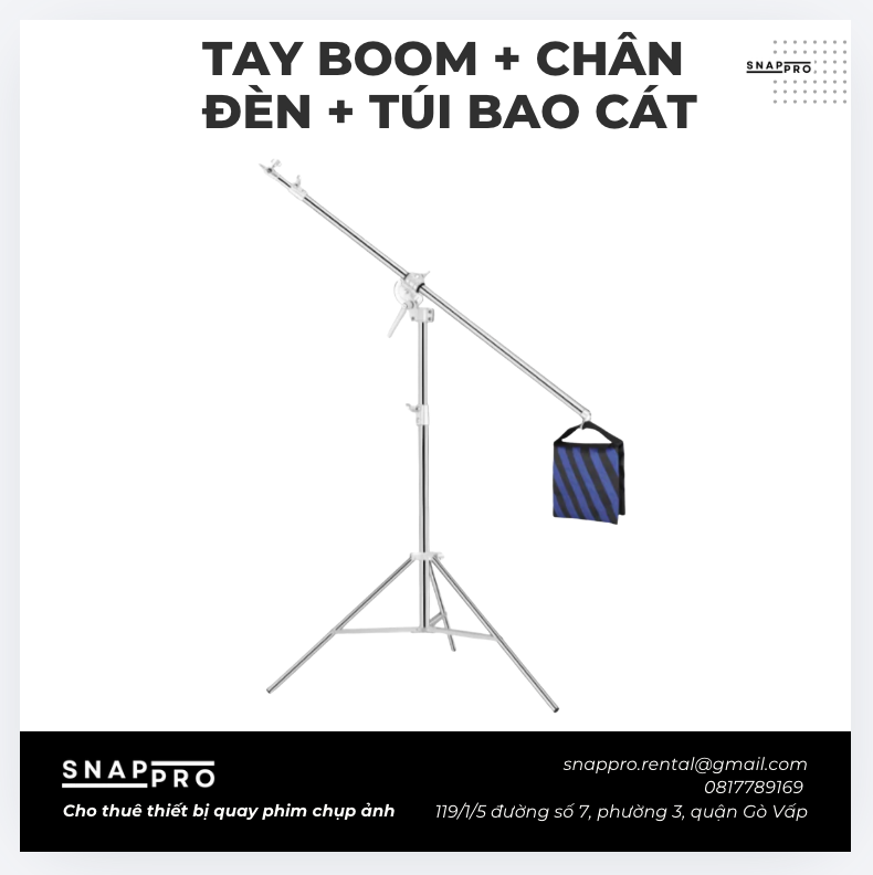 Tay boom + Chân Đèn + Túi Bao Cát